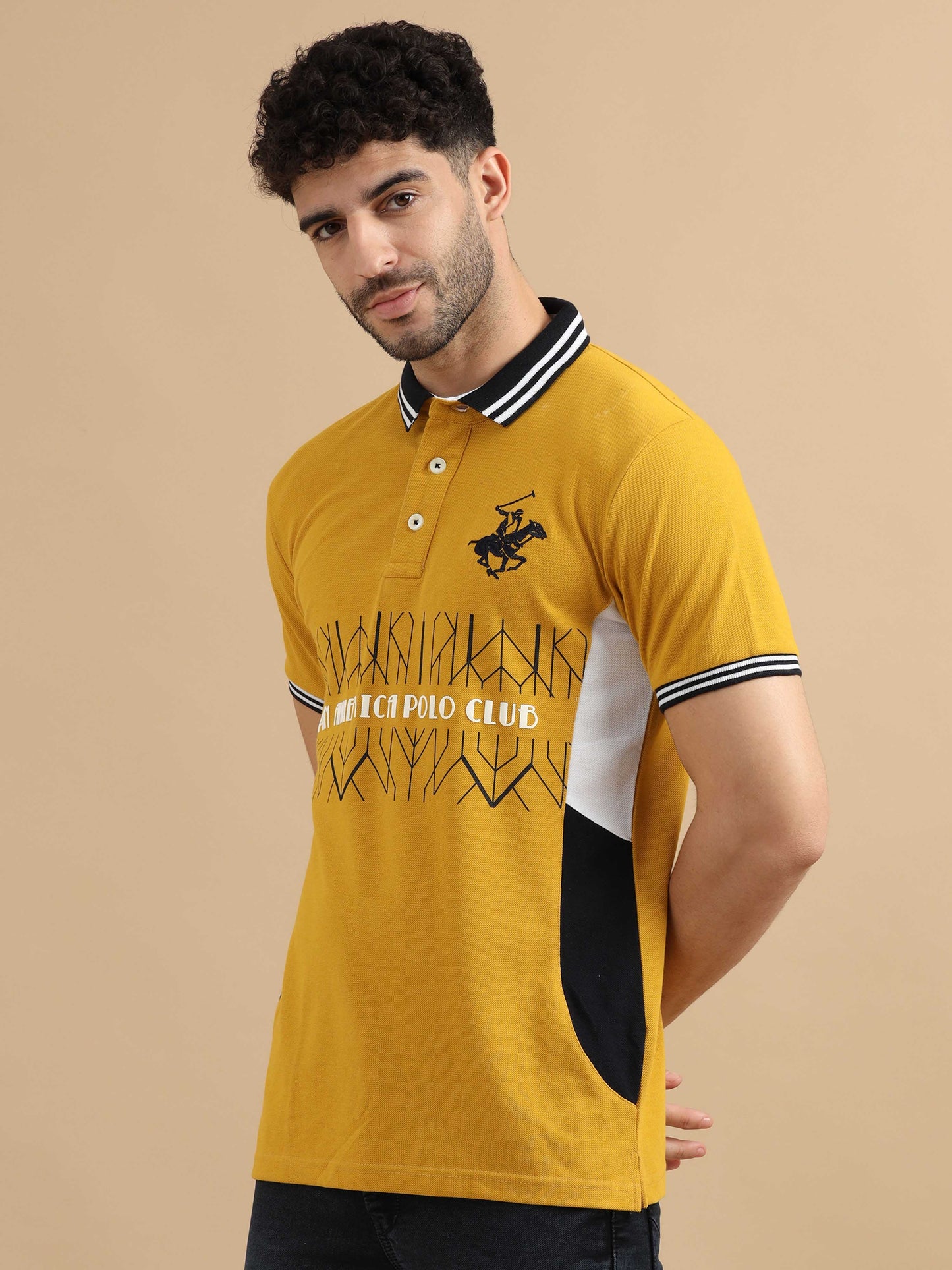 Yellow Pan America Polo Club Polo T-Shirt