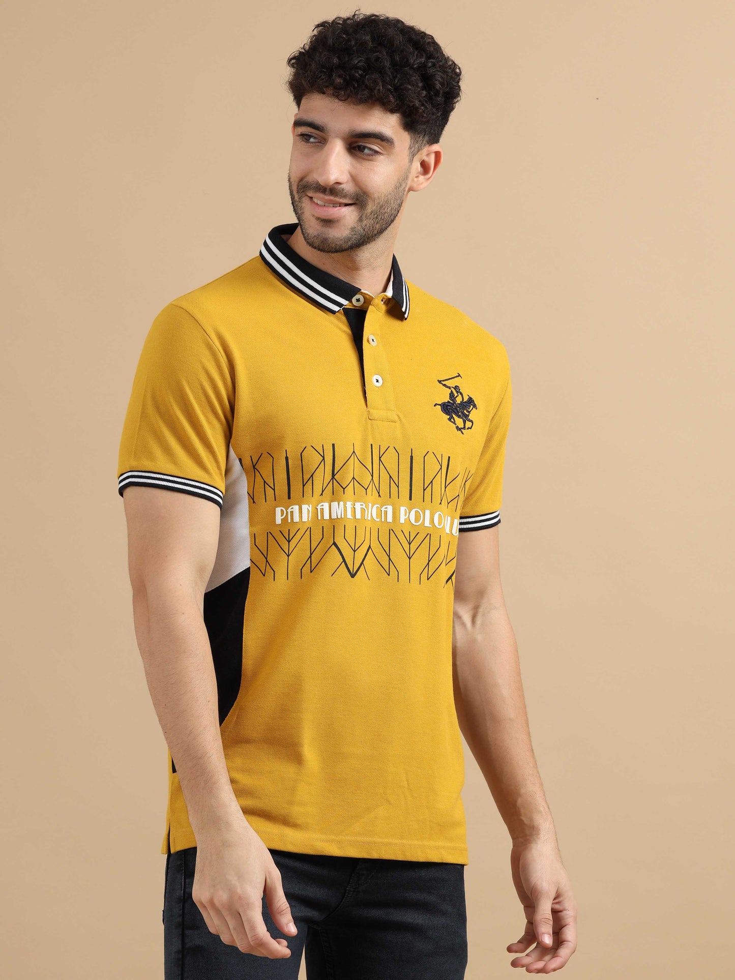 Yellow Pan America Polo Club Polo T-Shirt