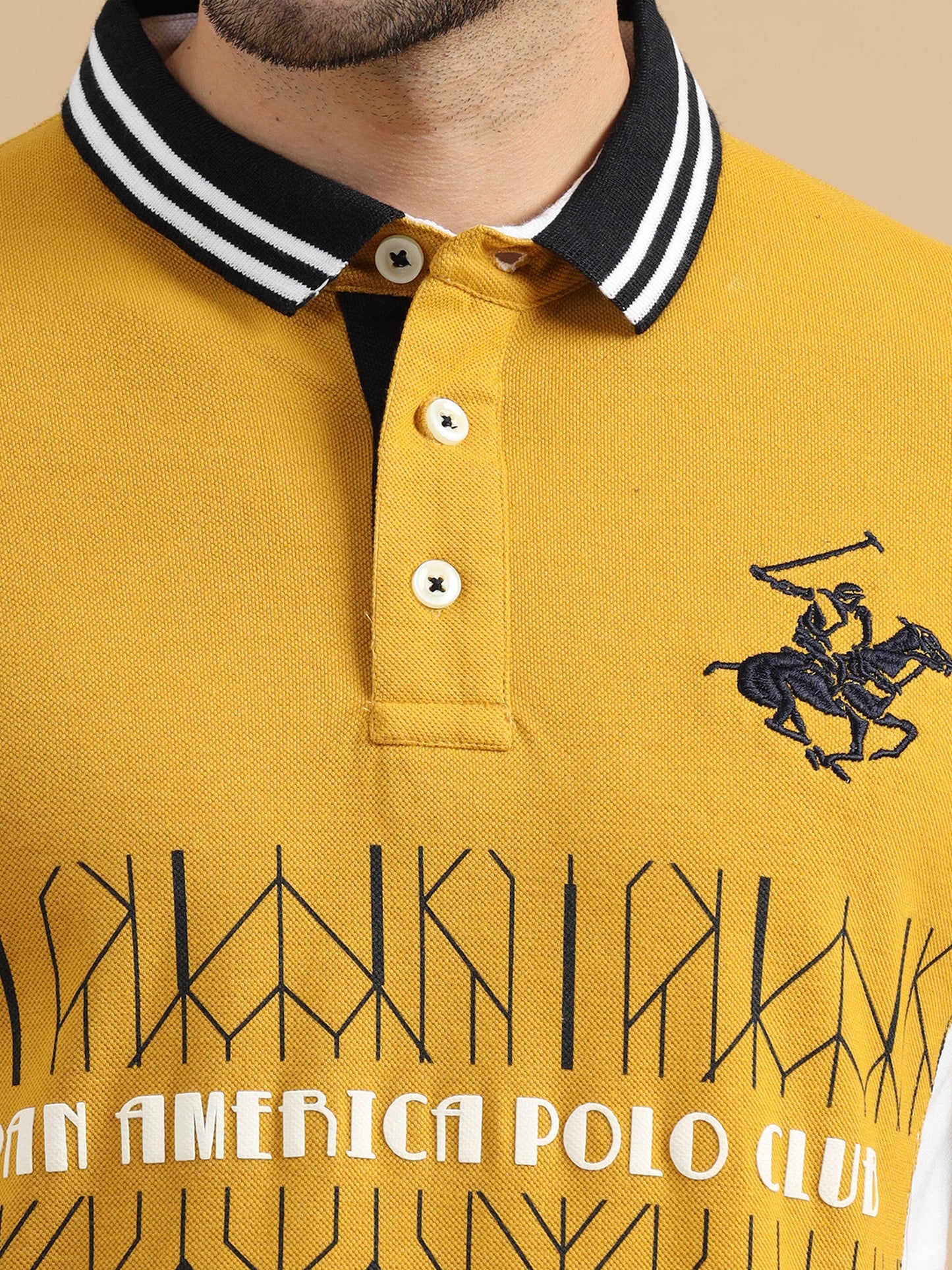 Yellow Pan America Polo Club Polo T-Shirt