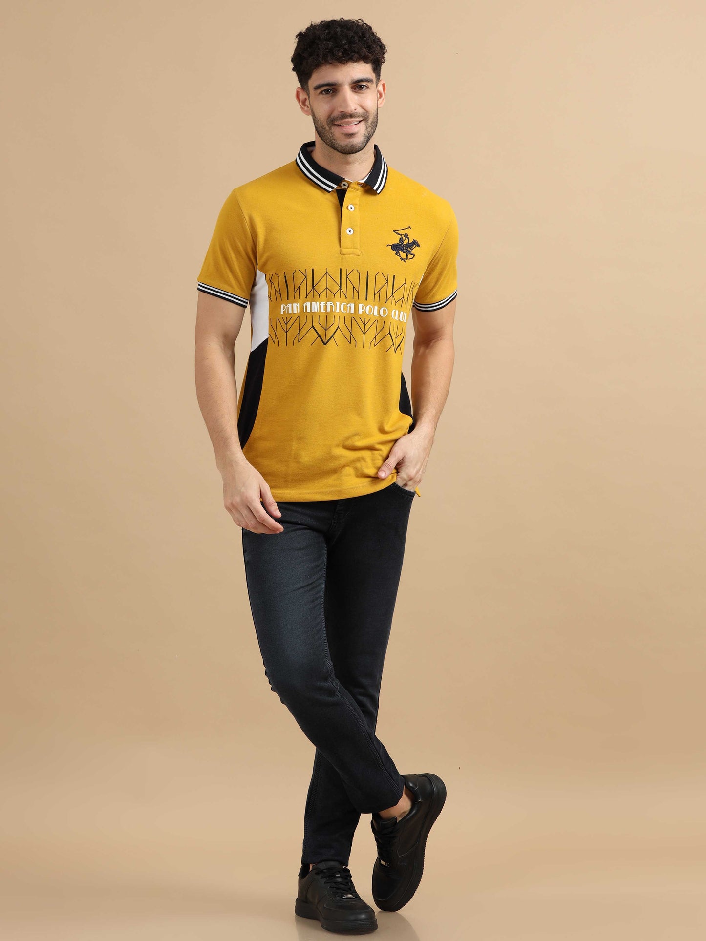 Yellow Pan America Polo Club Polo T-Shirt