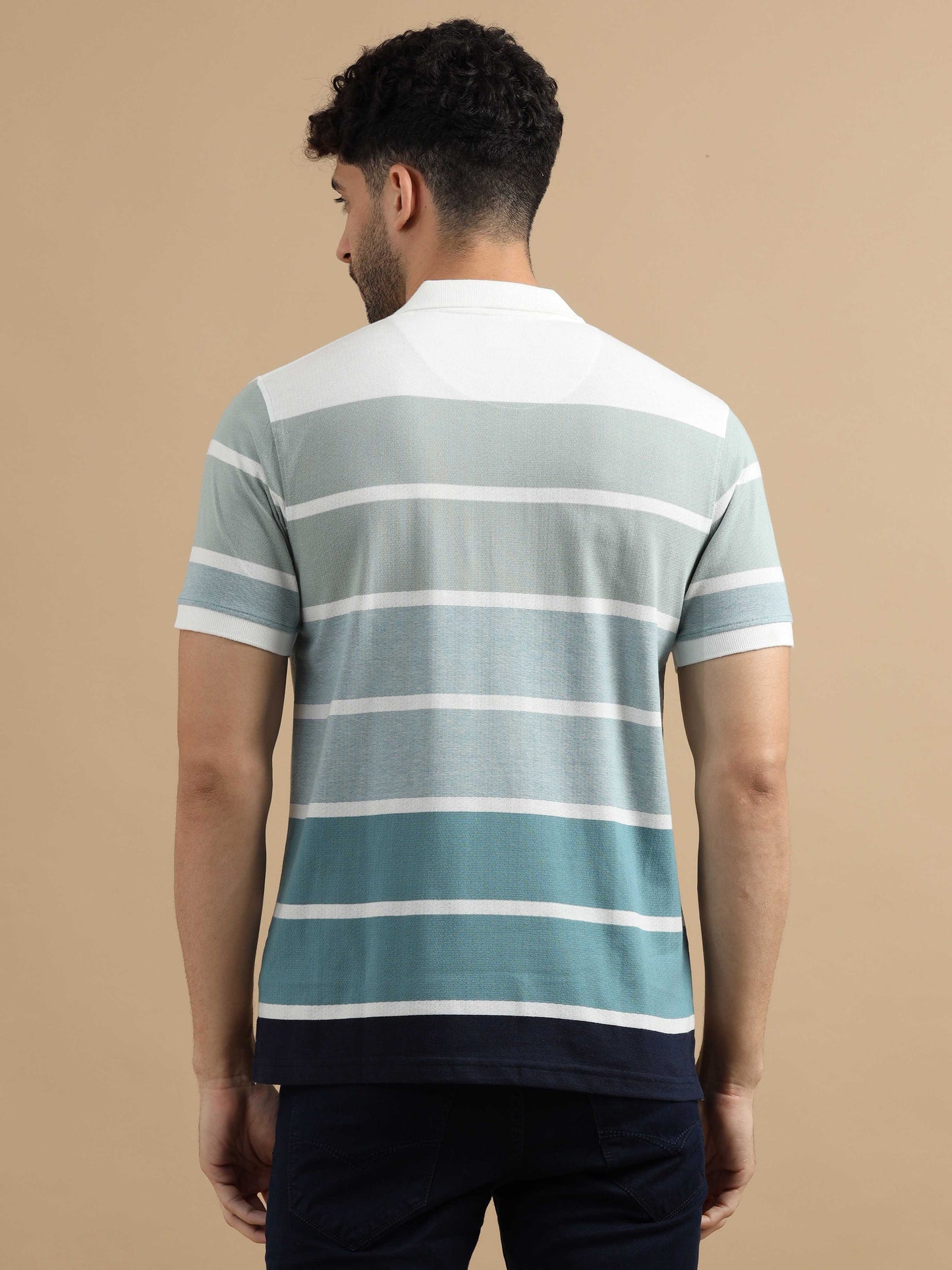 Blue Polo Striped T Shirt