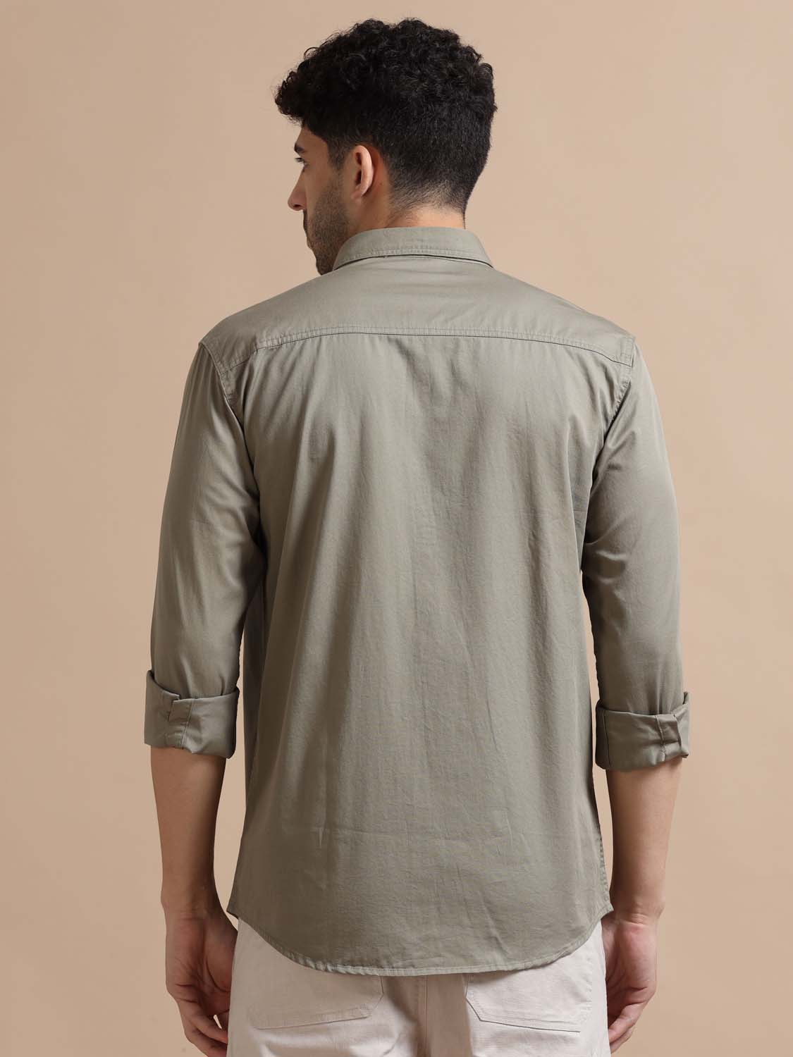 Dusty Grey Full Sleeve Twill Cotton Shirt