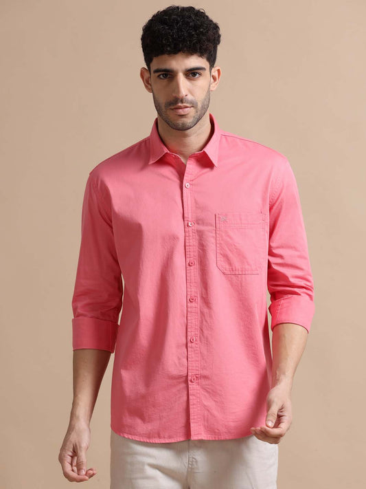 Ruddy Pink Cotton Shirt for Men