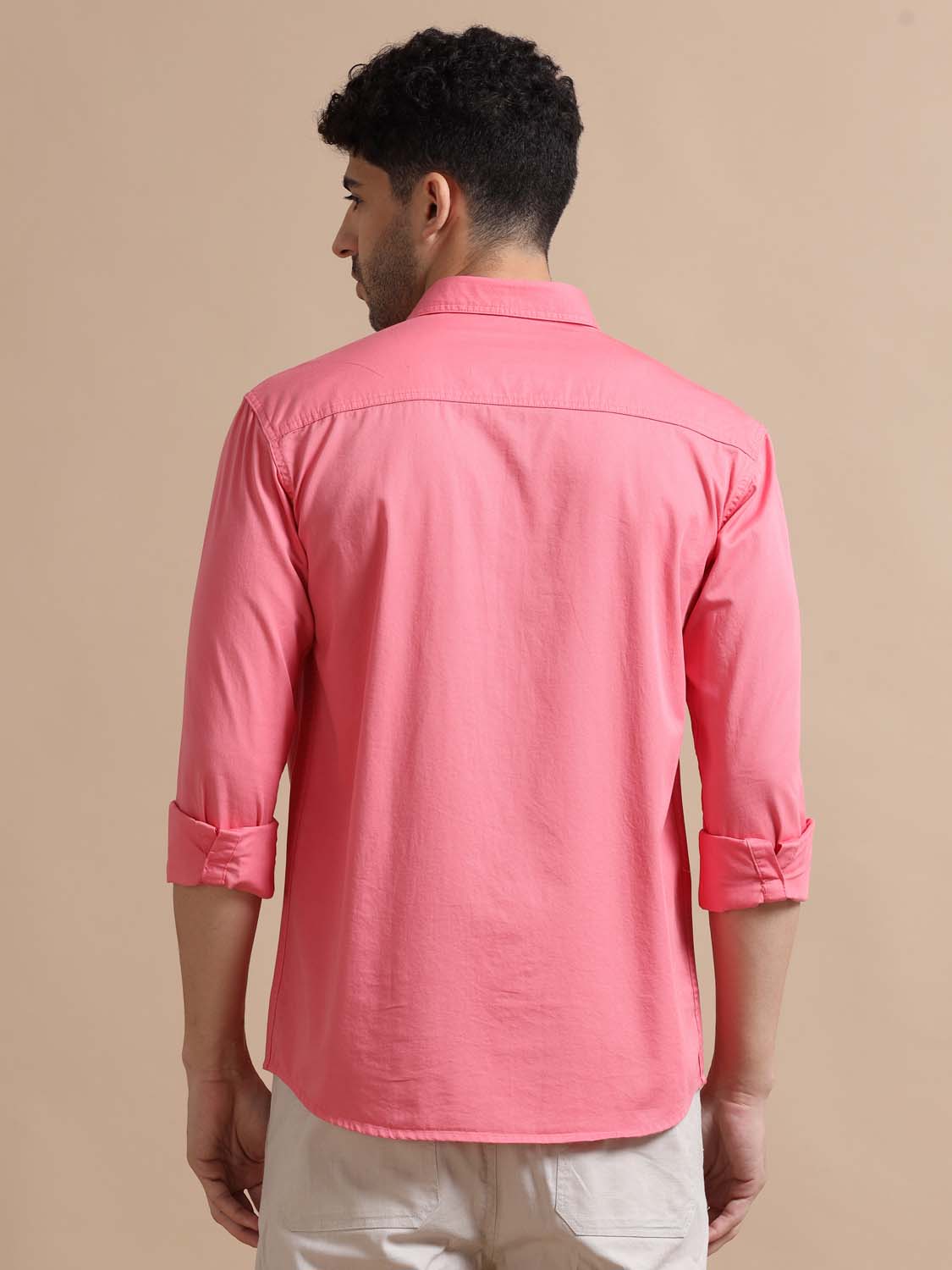 Ruddy Pink Cotton Shirt for Men