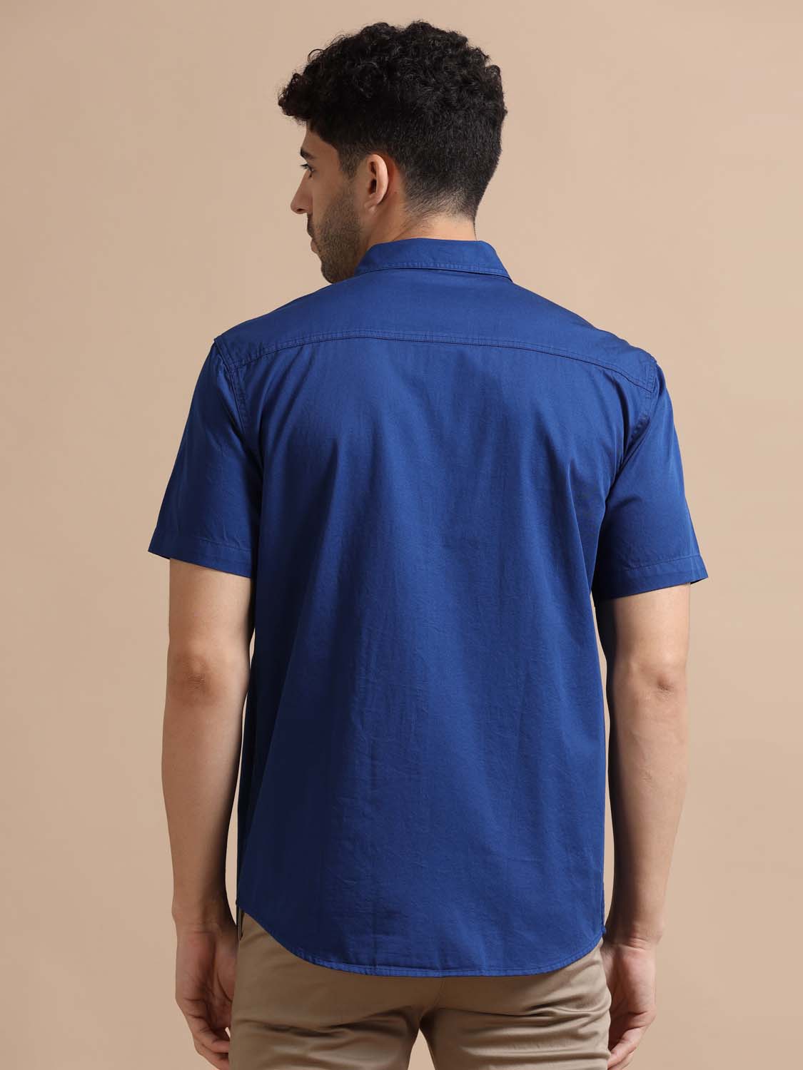 Dark Blue Cotton Shirt for Men