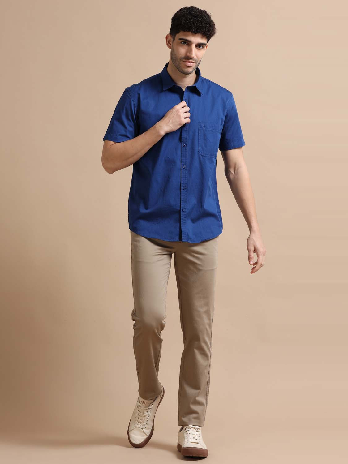 Dark Blue Cotton Shirt for Men