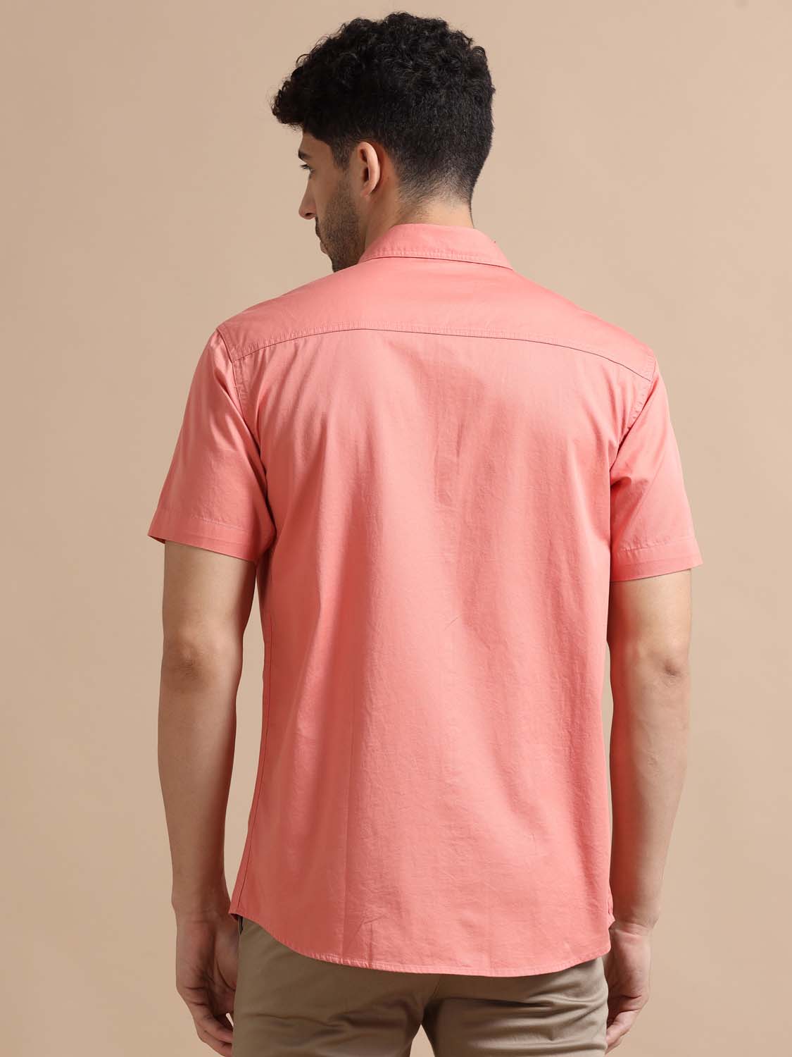 Pink Cotton Shirt for Men