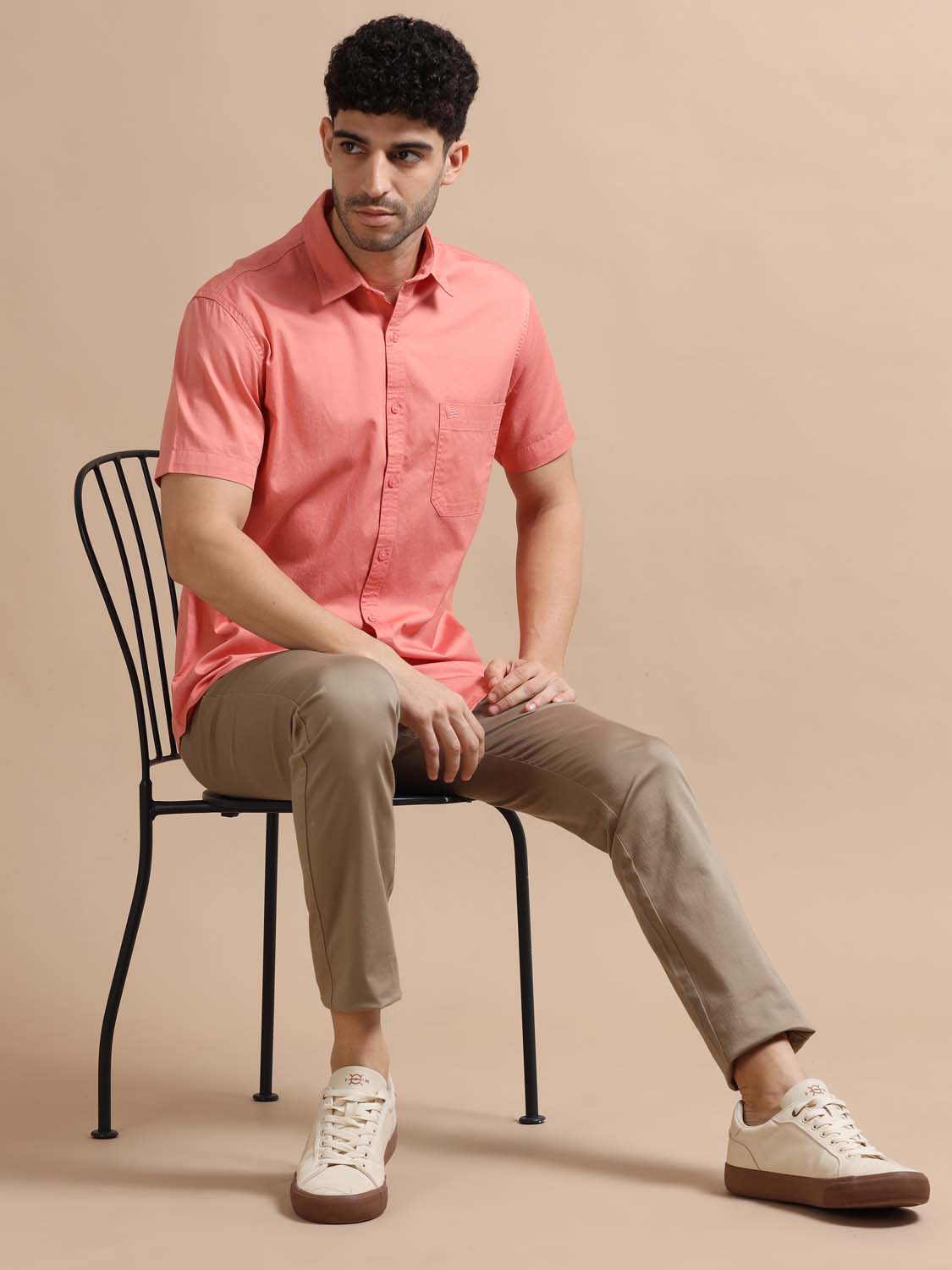 Pink Cotton Shirt for Men