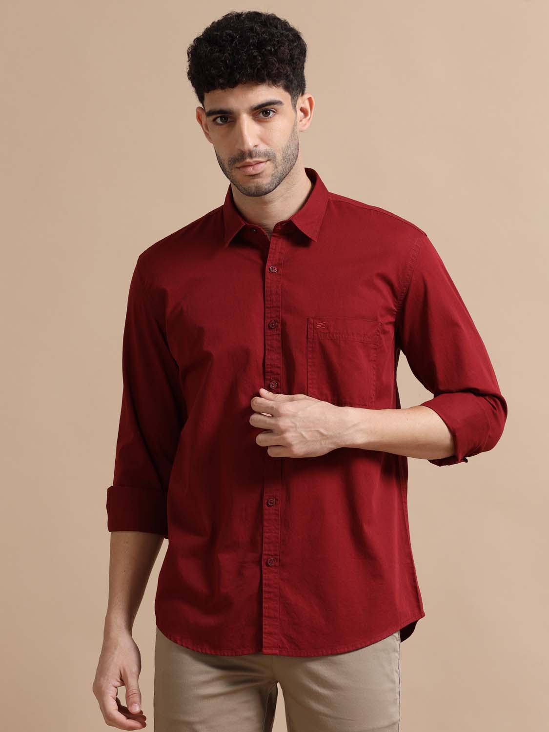 Vivid Burgundy Shirt for Men