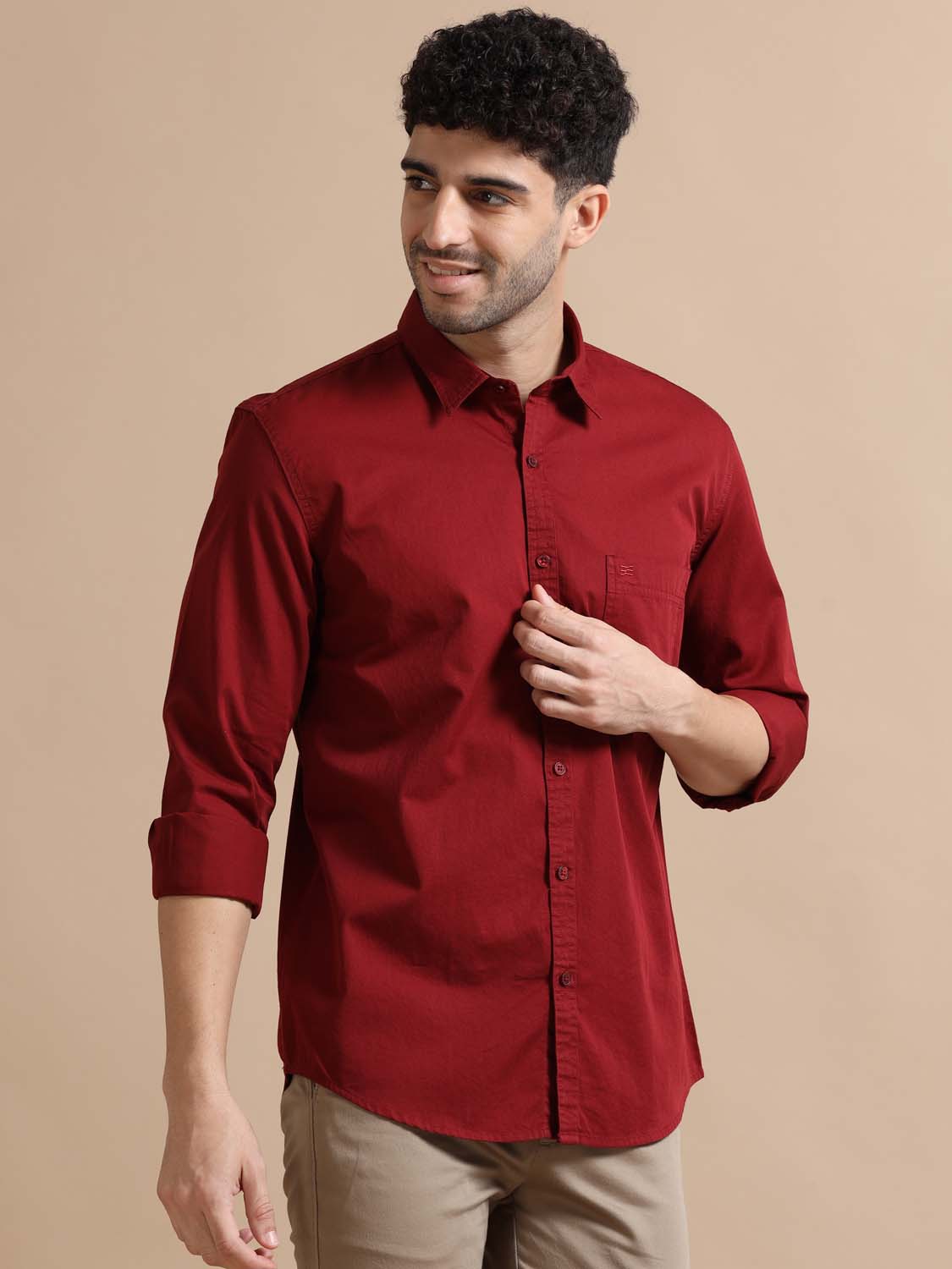 Vivid Burgundy Shirt for Men