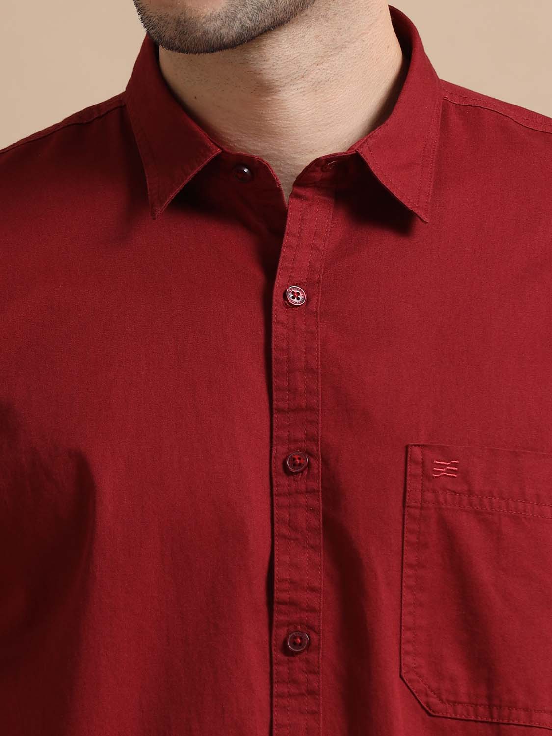 Vivid Burgundy Shirt for Men