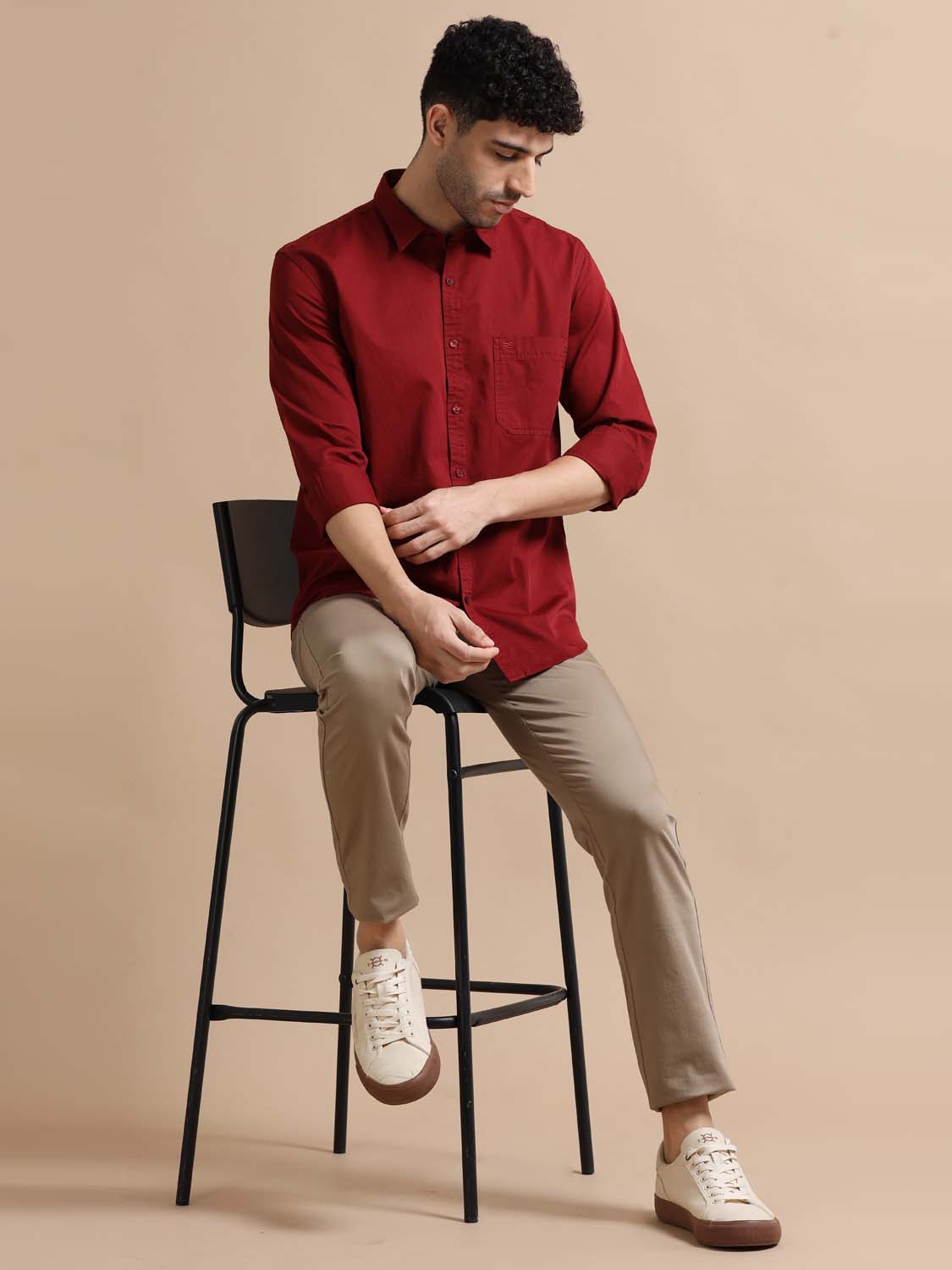 Vivid Burgundy Shirt for Men