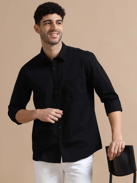 Black Cotton Shirt 