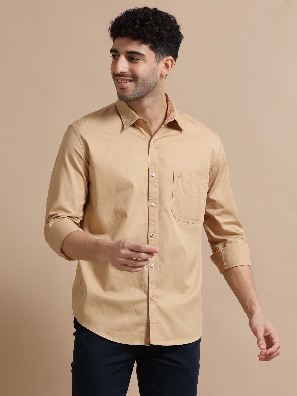 Men Mustard Yellow Shirt 