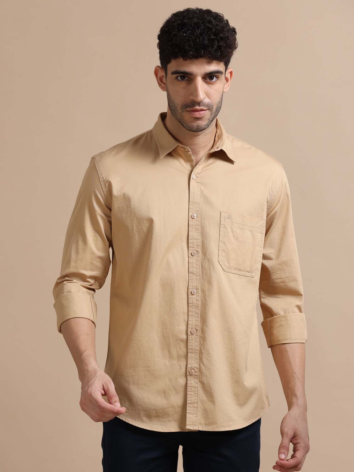 Men Mustard Yellow Shirt