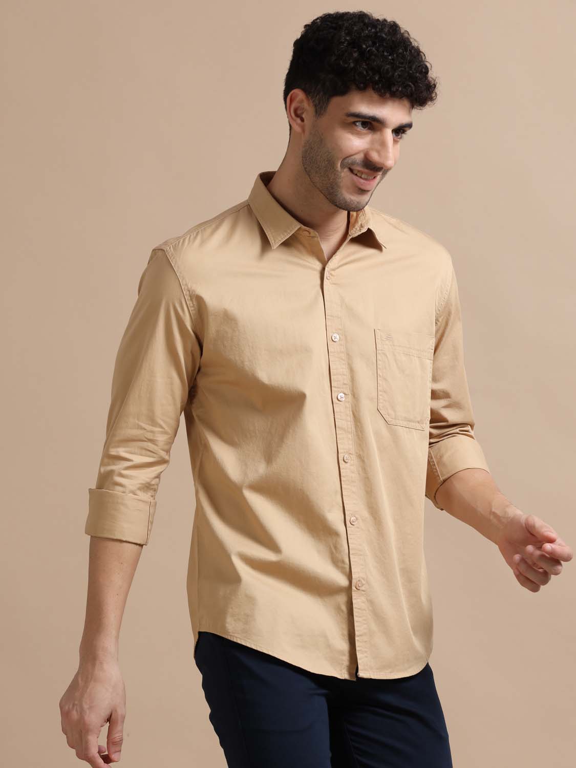 Men Mustard Yellow Shirt