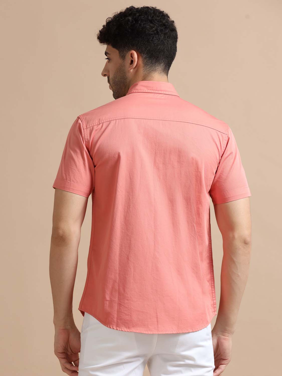 Pink Cotton Shirt for Men