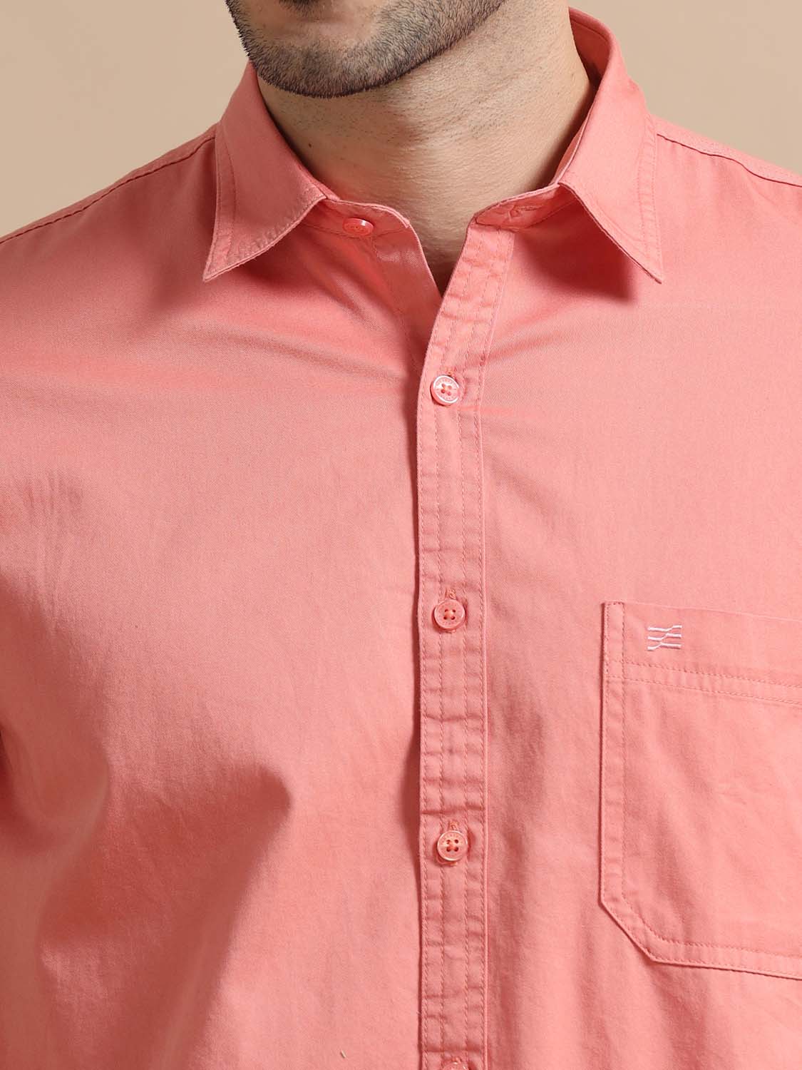 Pink Cotton Shirt for Men