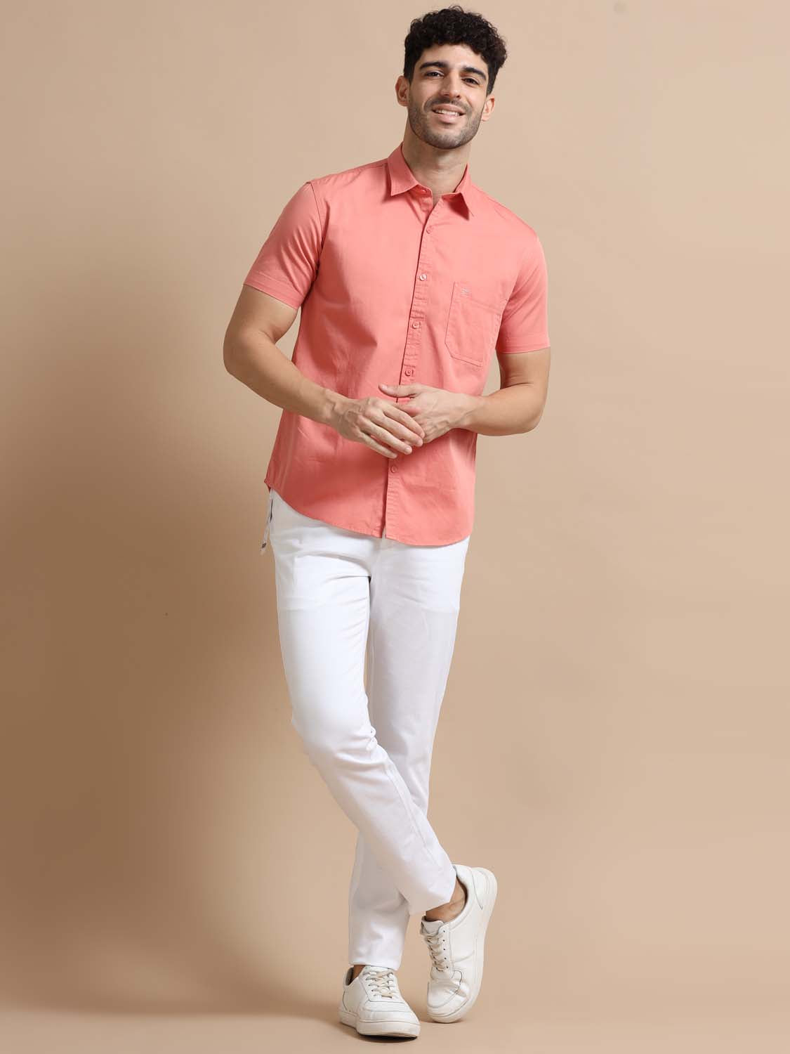 Pink Cotton Shirt for Men