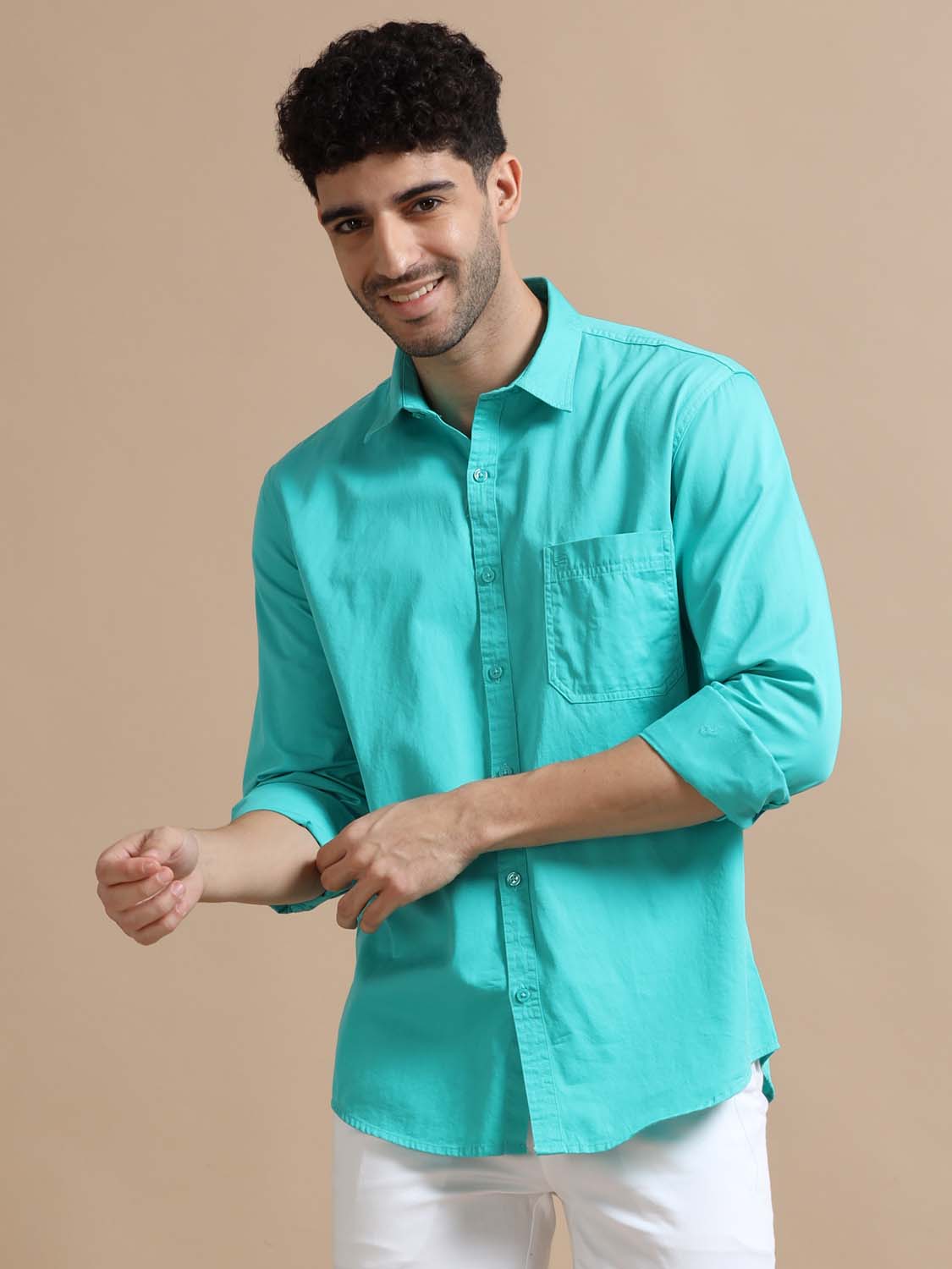 Teal Blue Shirt for Men