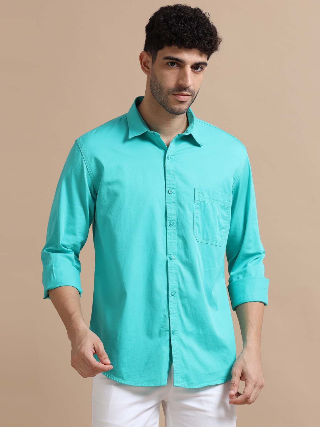 Teal Blue Shirt for Men 