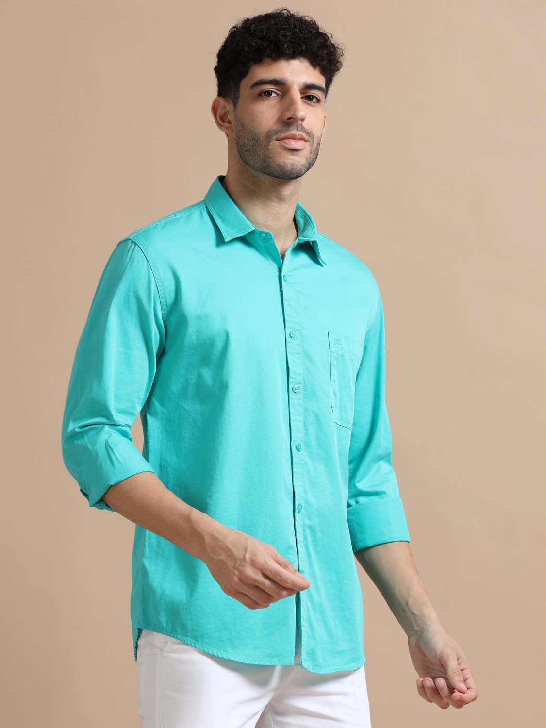 Teal Blue Shirt for Men 