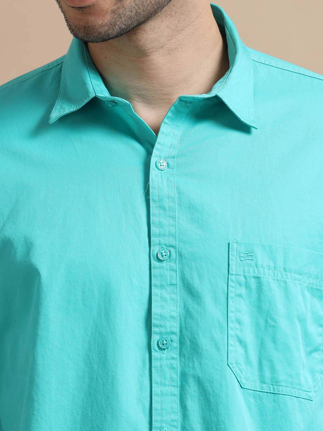 Teal Blue Shirt for Men 