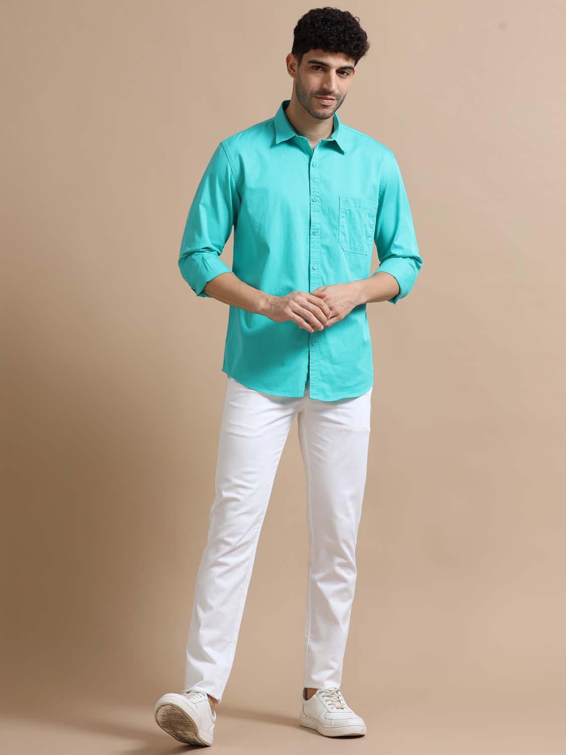 Teal Blue Shirt for Men 