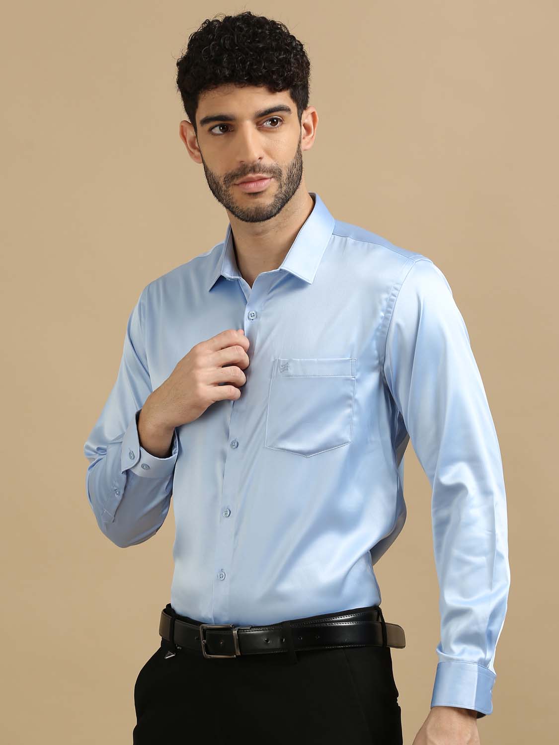 Serene Sky Blue Satin for Men