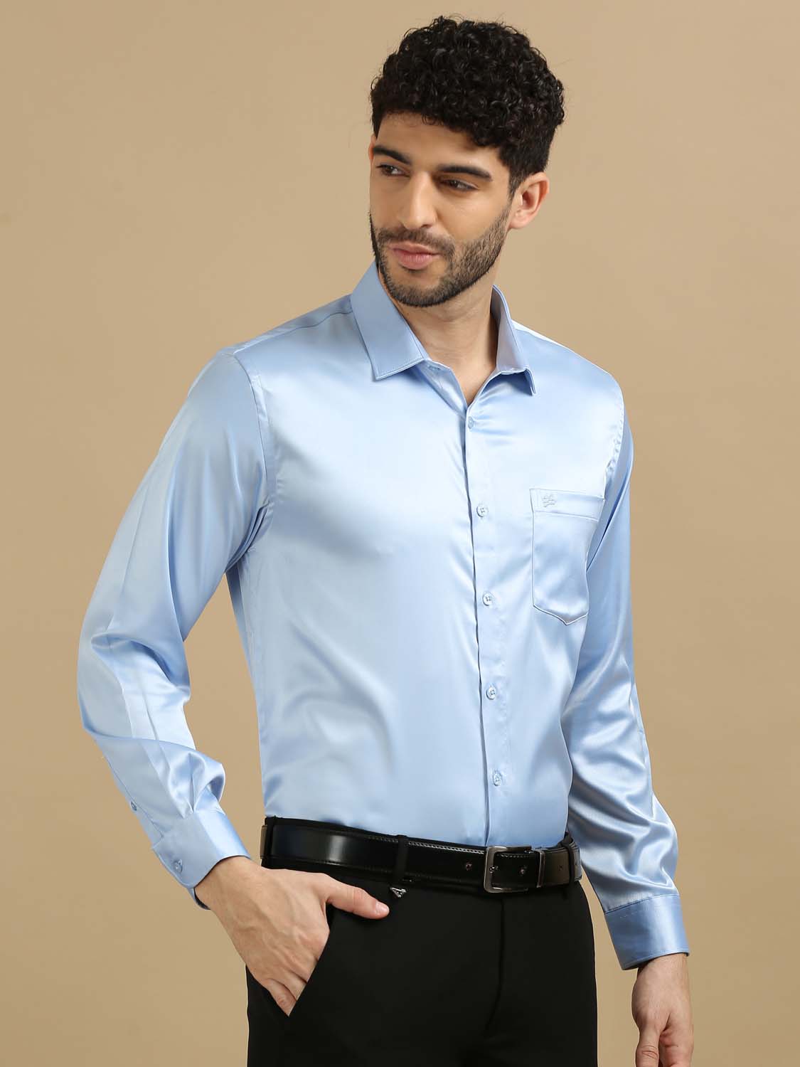 Serene Sky Blue Satin for Men