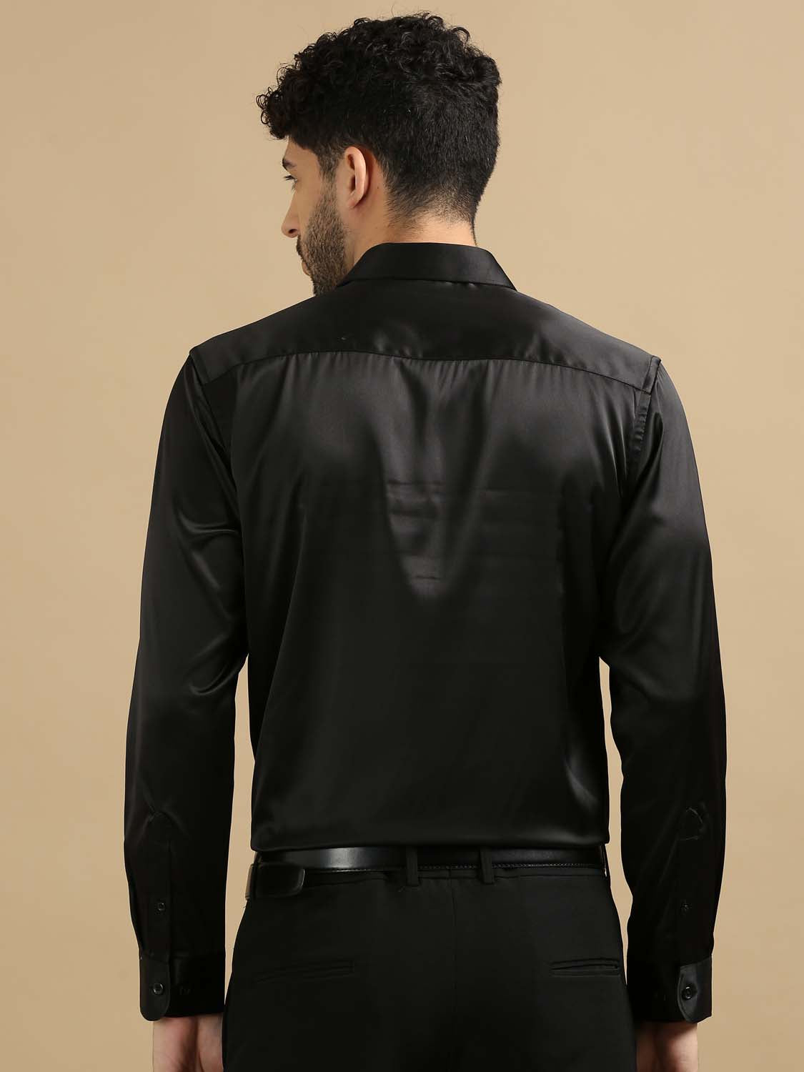 Sleek Black Party Wear Shirt for Men