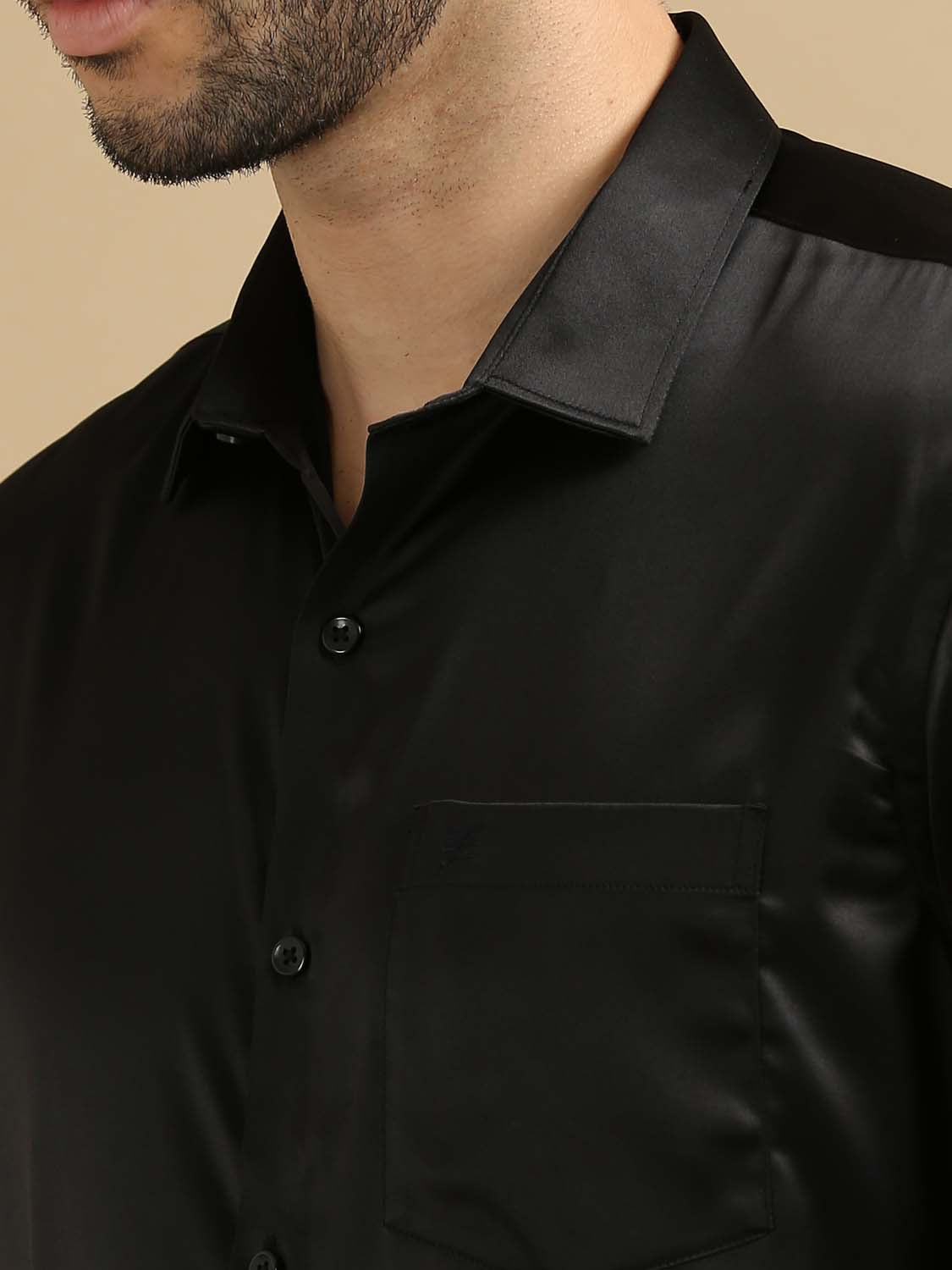 Buy Sleek Black Party Wear Shirt for Men Online India