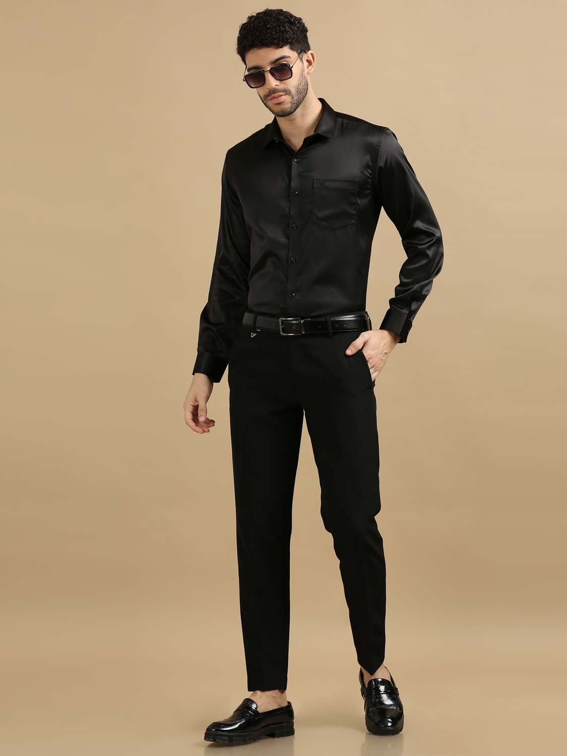 Buy Sleek Black Party Wear Shirt for Men Online India