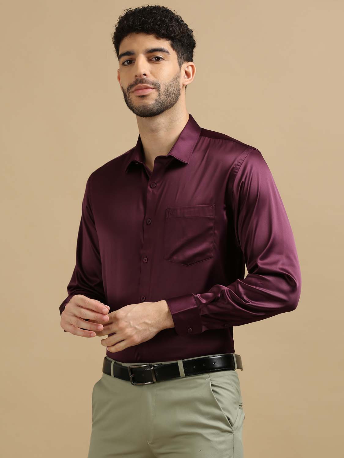 Rosy Finch Party Wear Satin Shirts