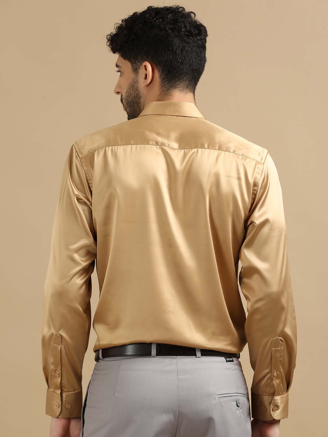 Solid Tan Shirt for Men 