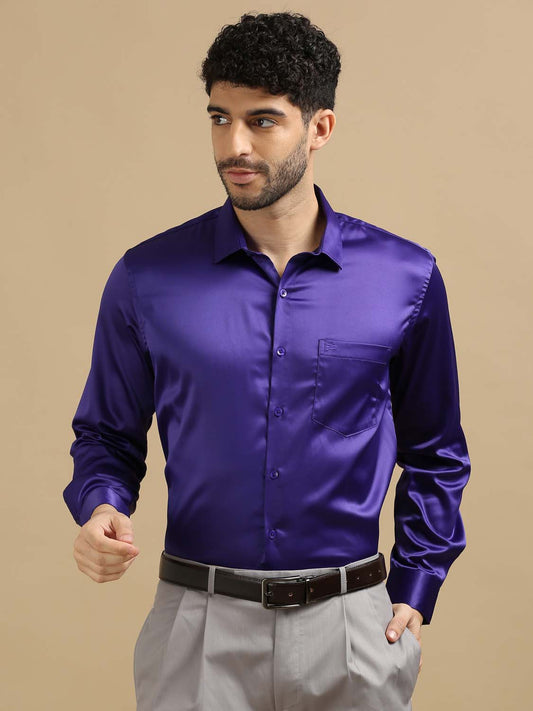 Solid Dark Lavender Shirt for Men