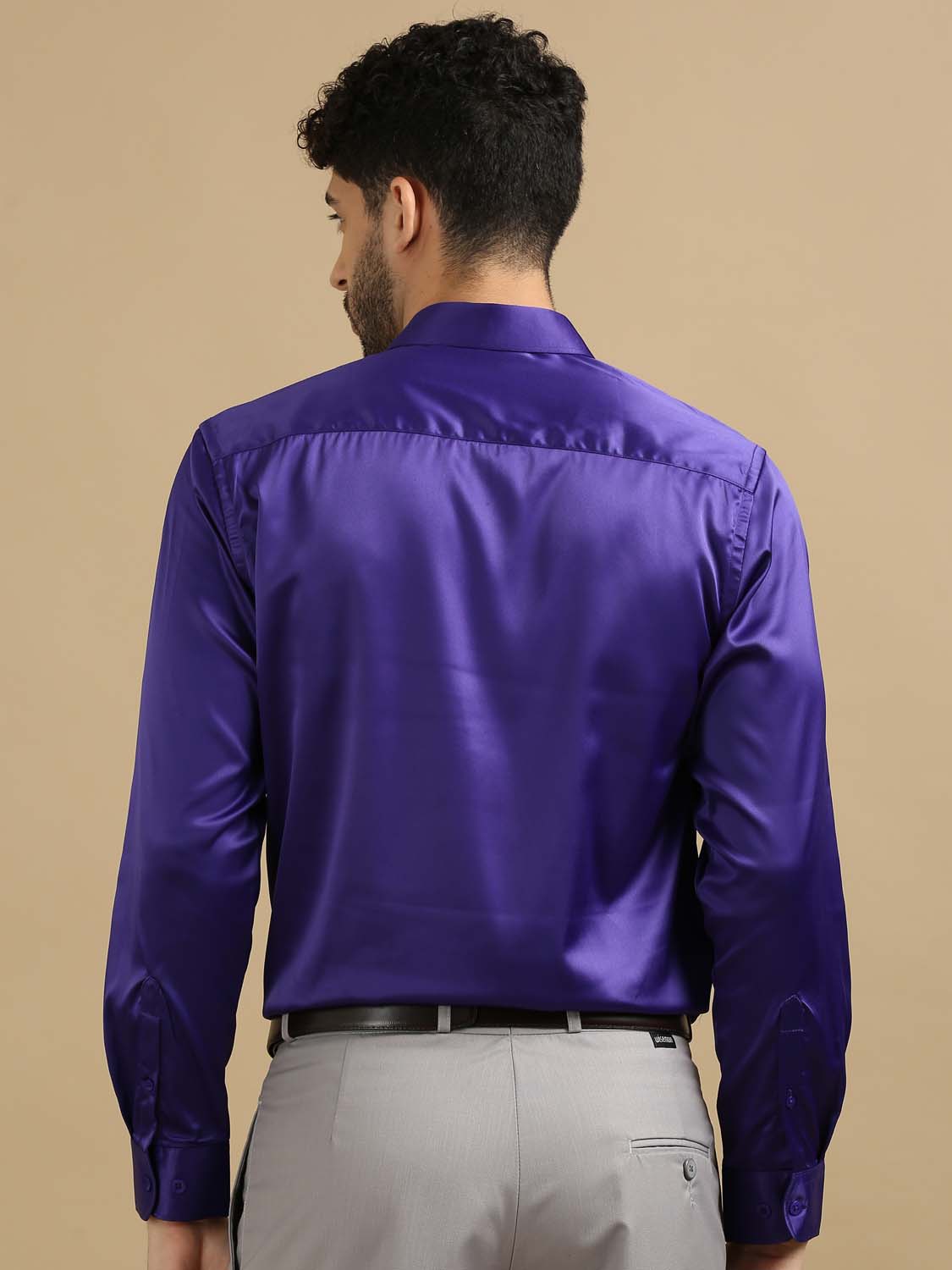 Solid Dark Lavender Shirt for Men