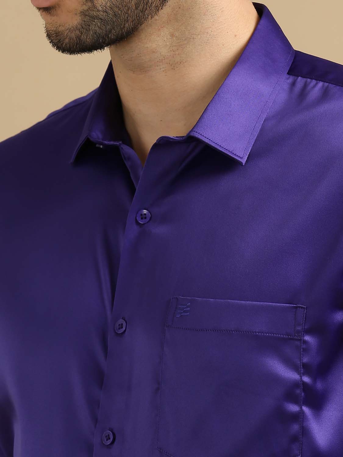 Solid Dark Lavender Shirt for Men