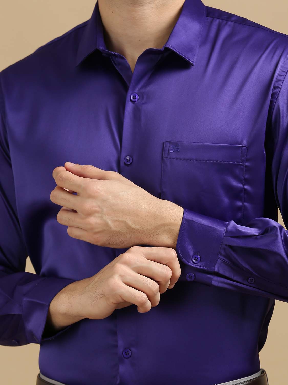 Solid Dark Lavender Shirt for Men