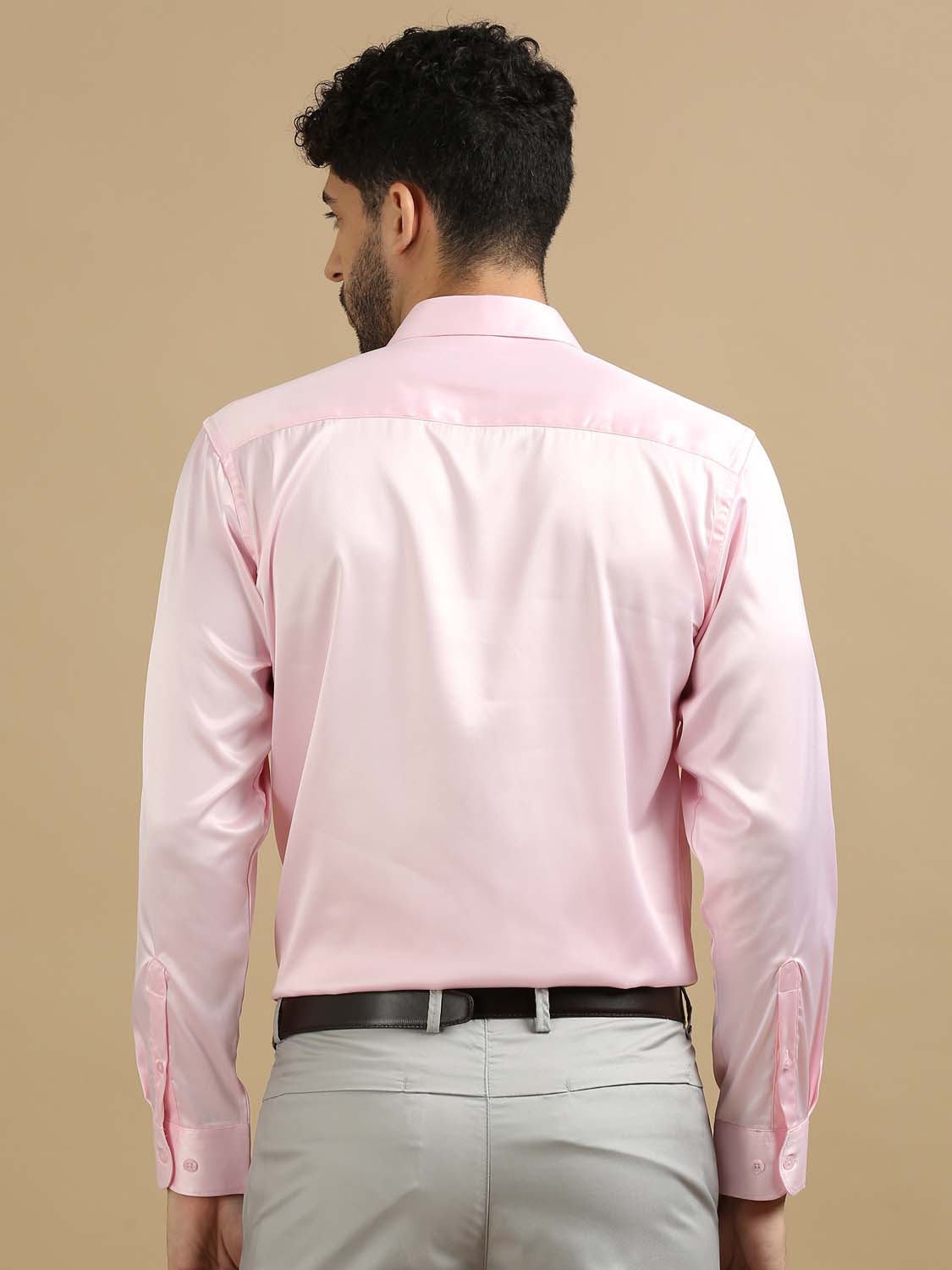 Light Pink Satin Shirt