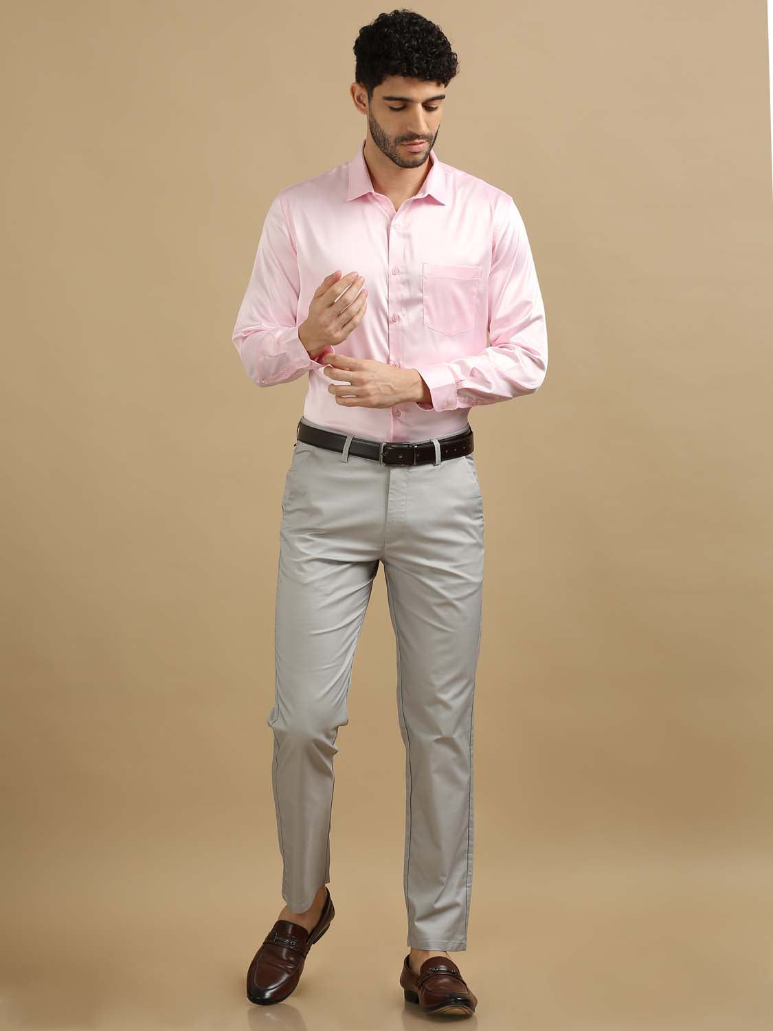 Light Pink Satin Shirt