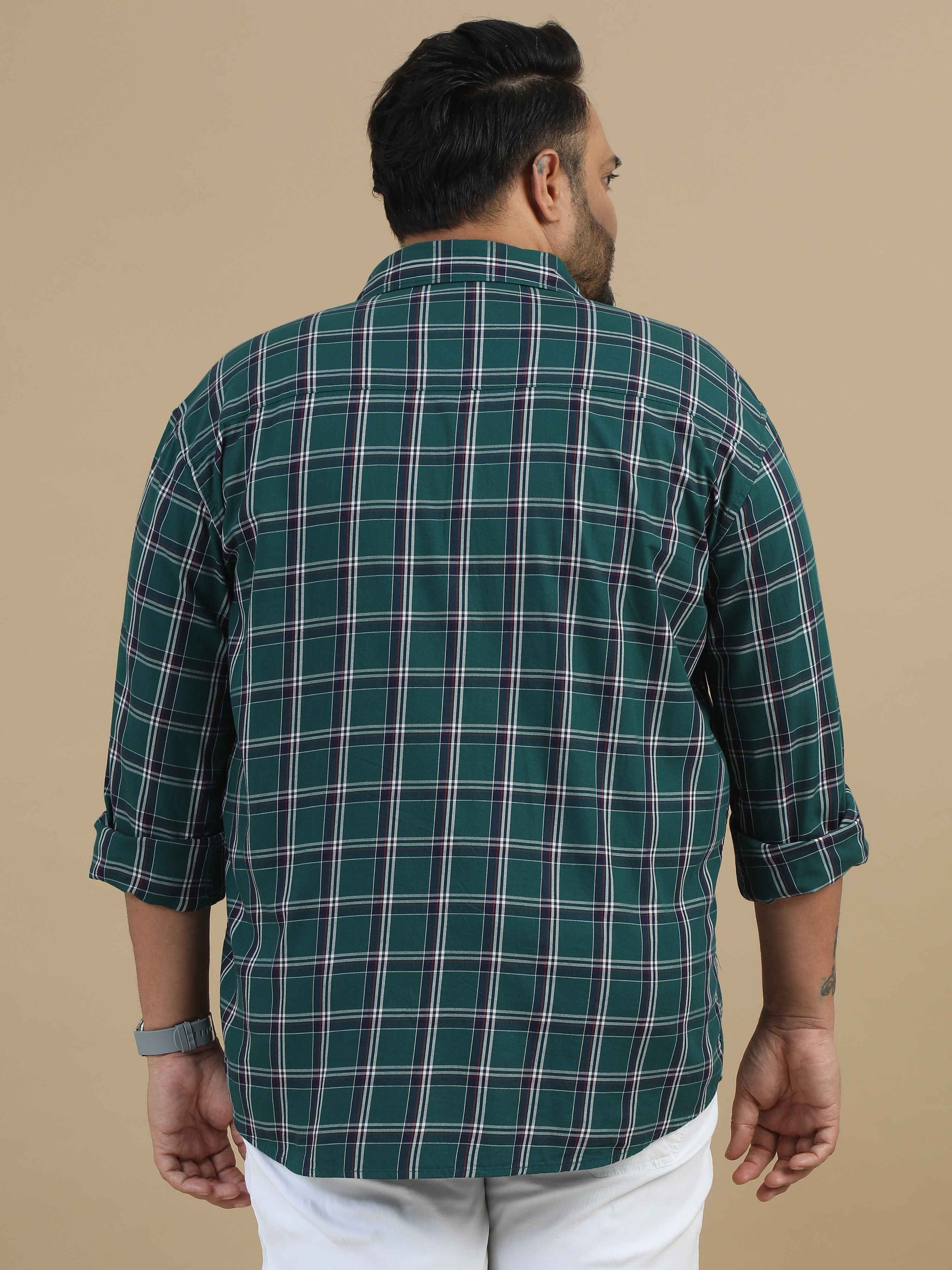 Dark Green Plus Size Shirts for Men