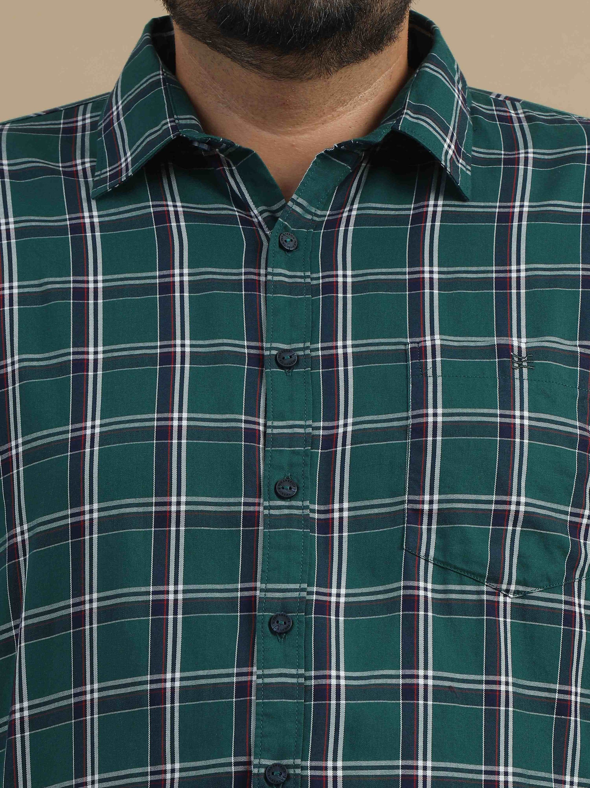 Dark Green Plus Size Shirts for Men