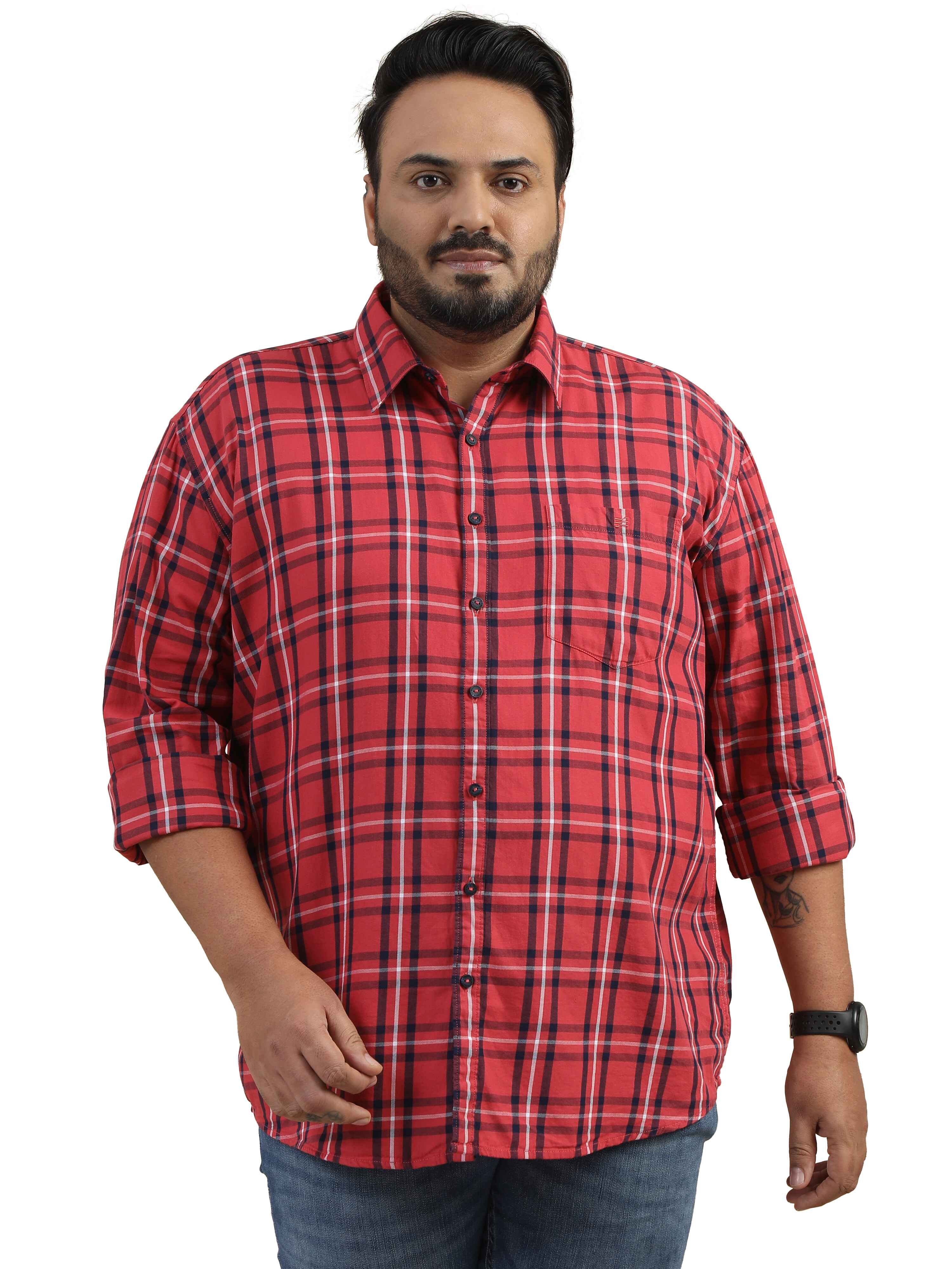 Buy Trendy Check Plus Size Shirt for Men Online India