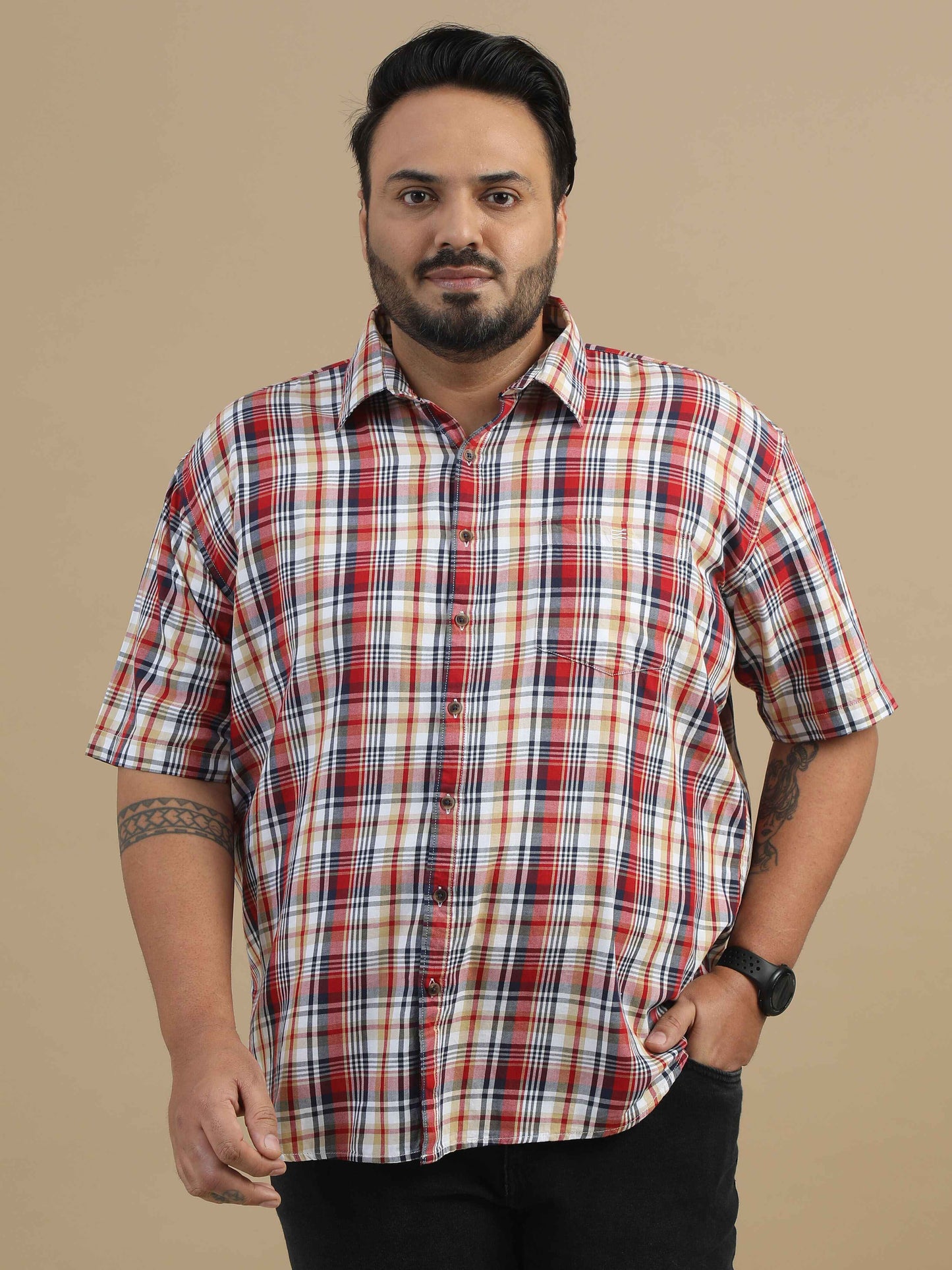 Plus Size Pink Check Shirt