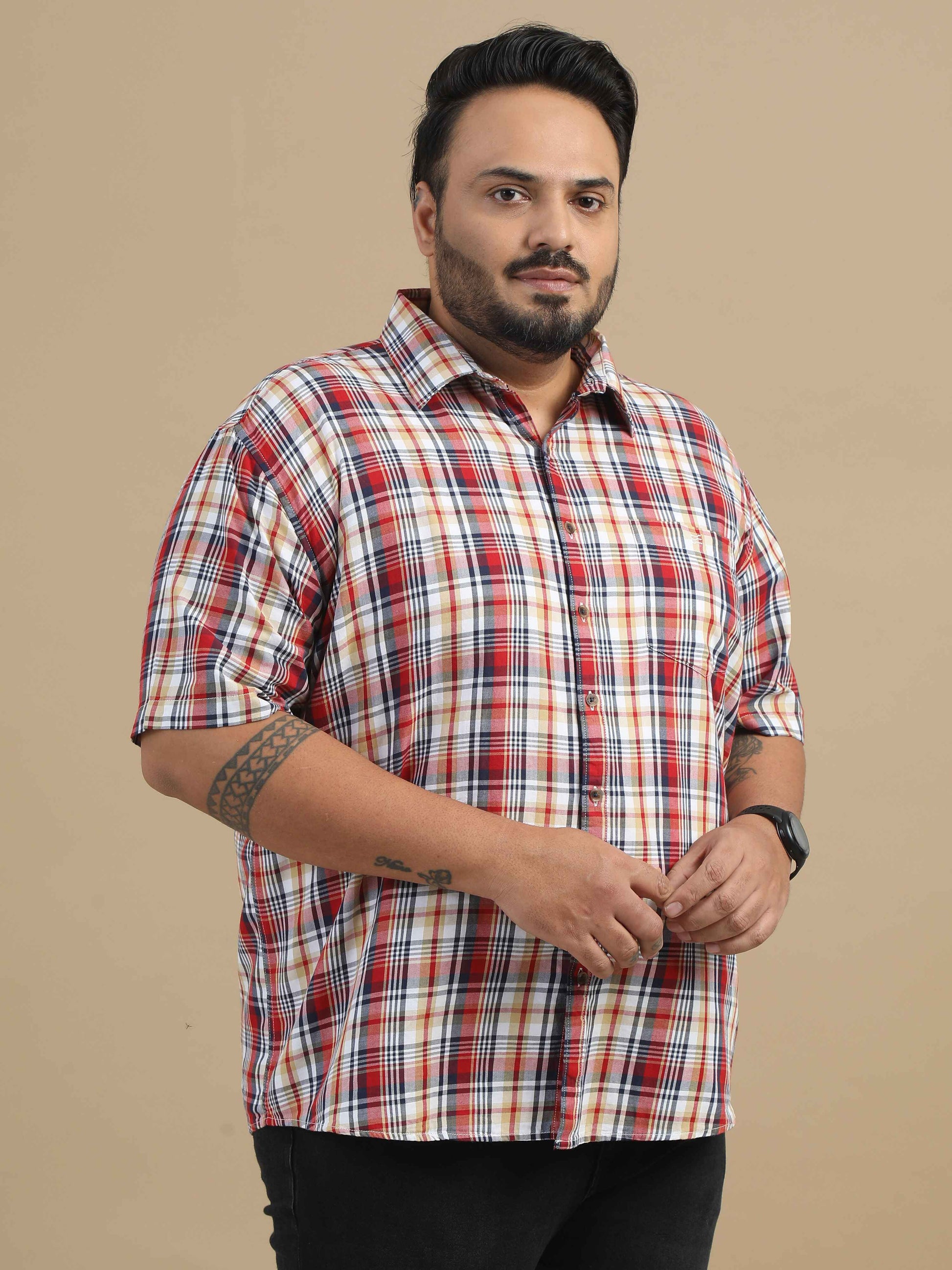 Plus Size Pink Check Shirt