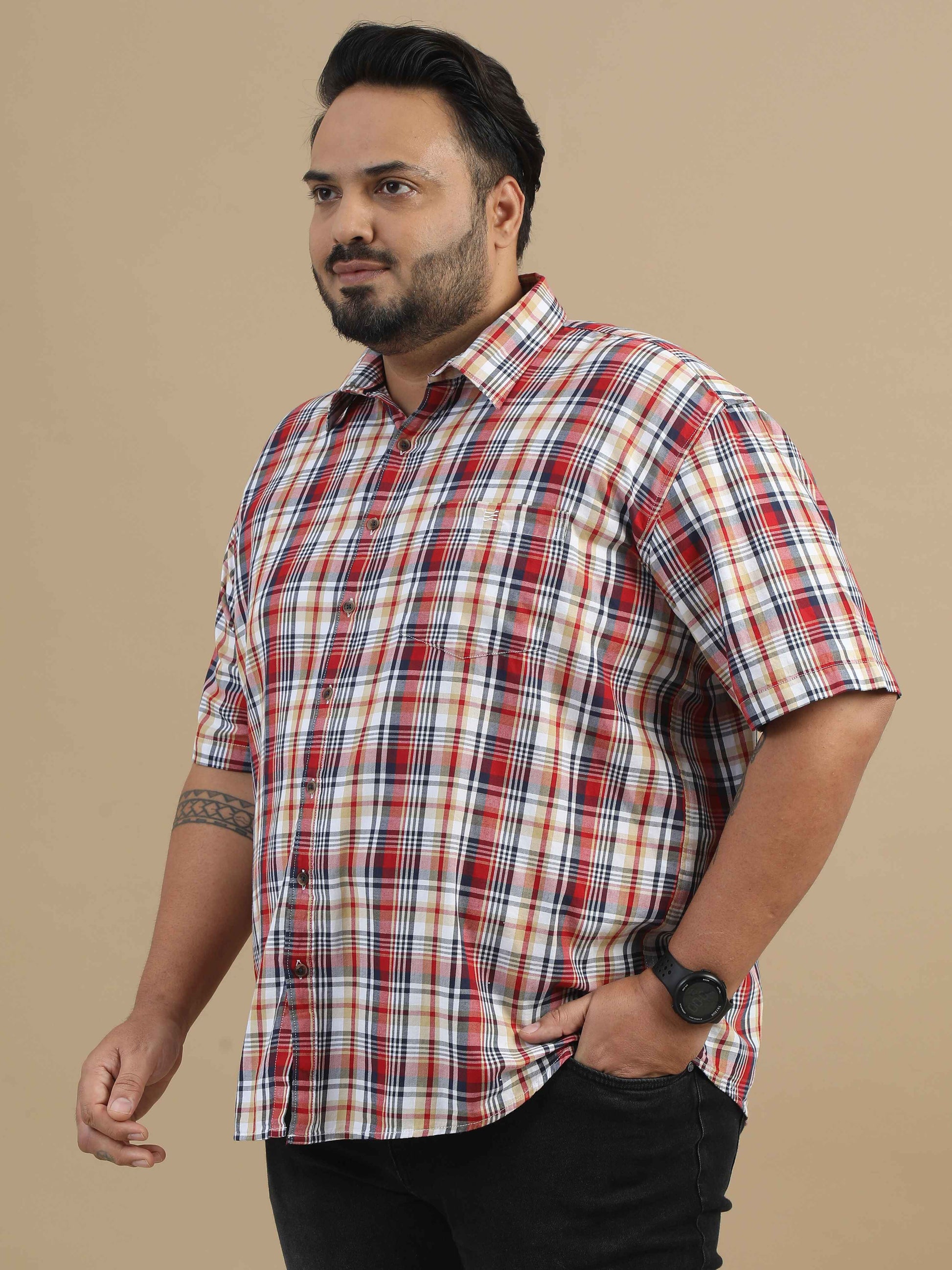 Plus Size Pink Check Shirt