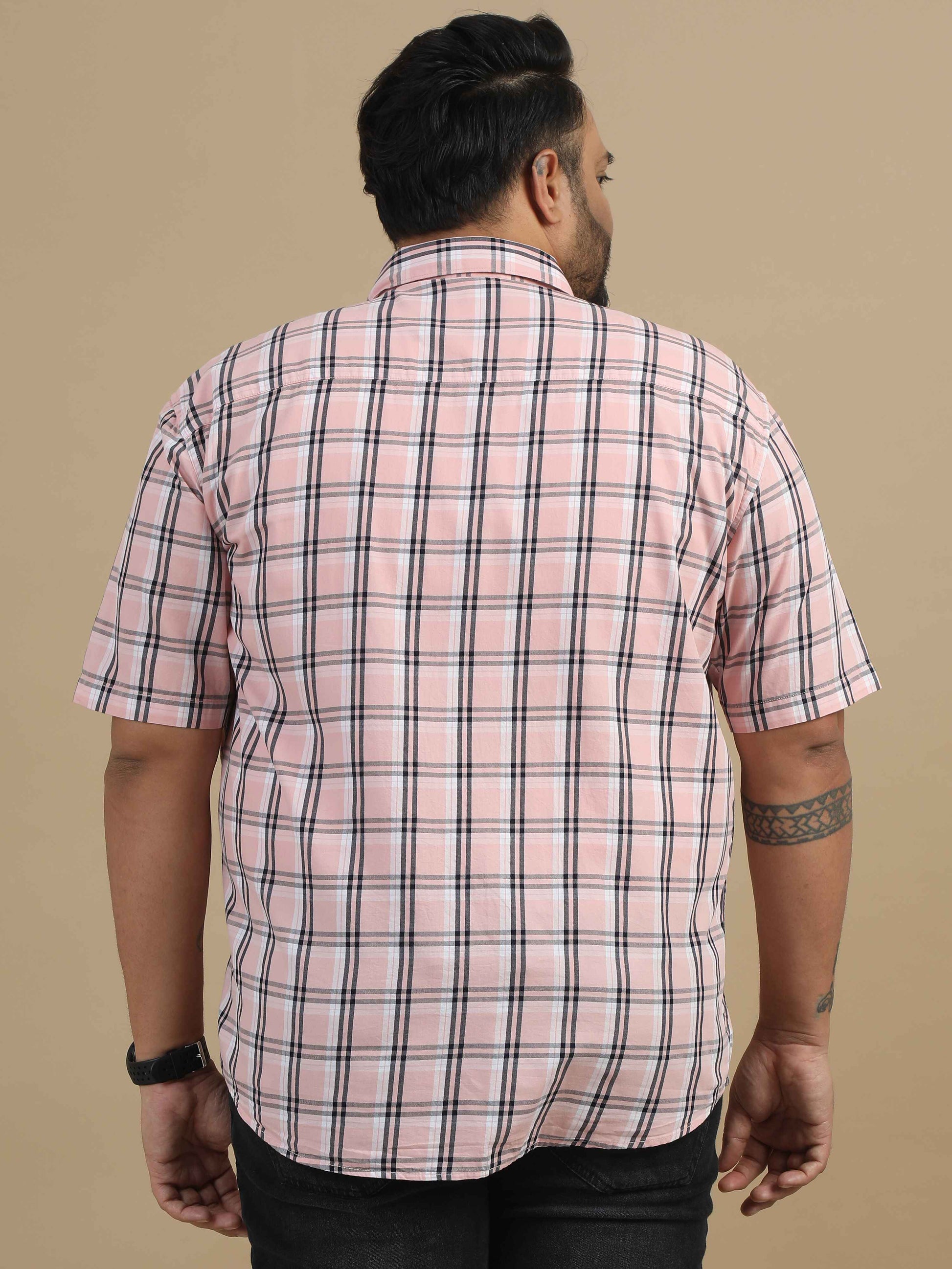 3XL Light Pink Check Shirt