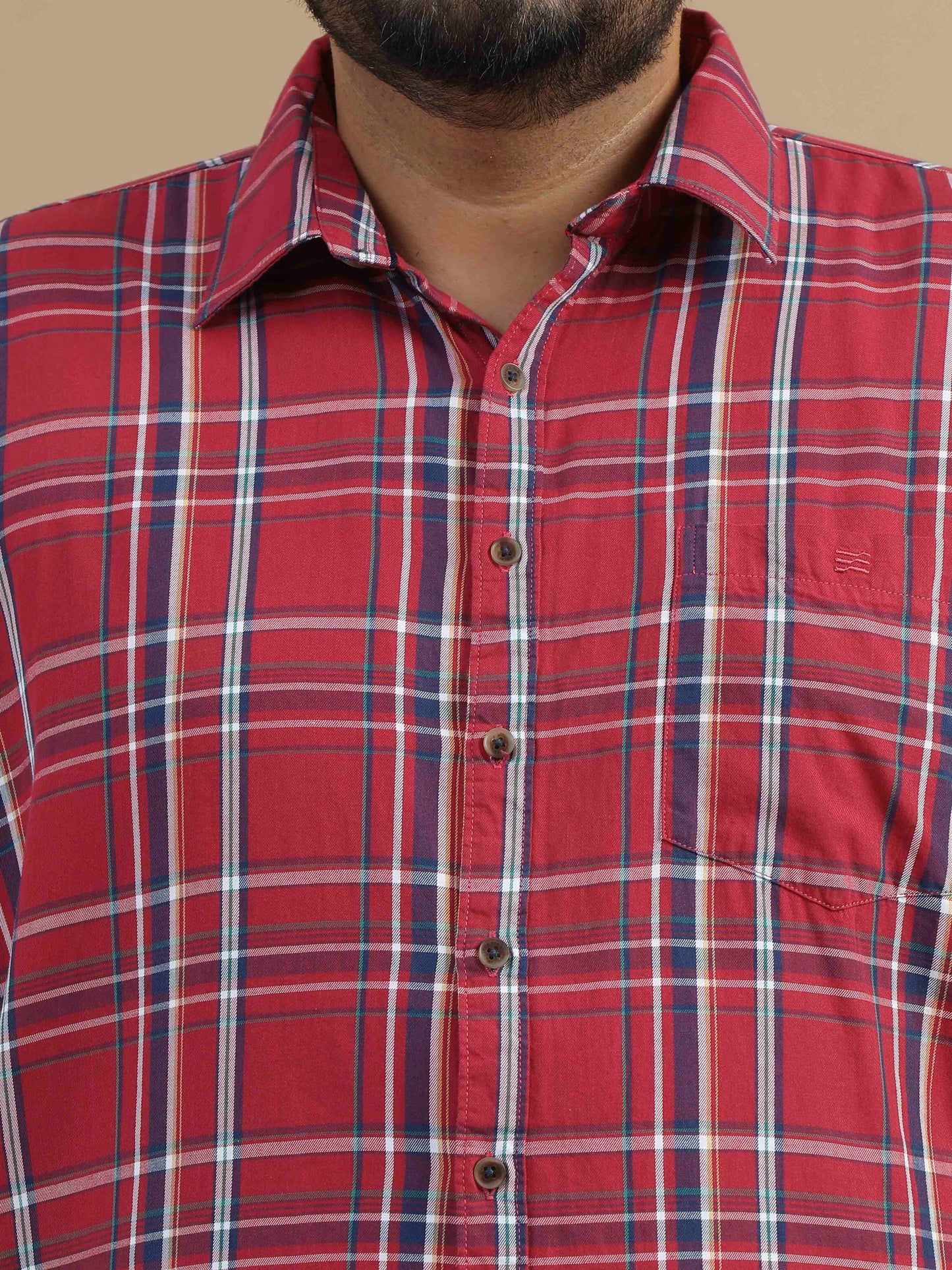  4XL Red Check shirt for Men 