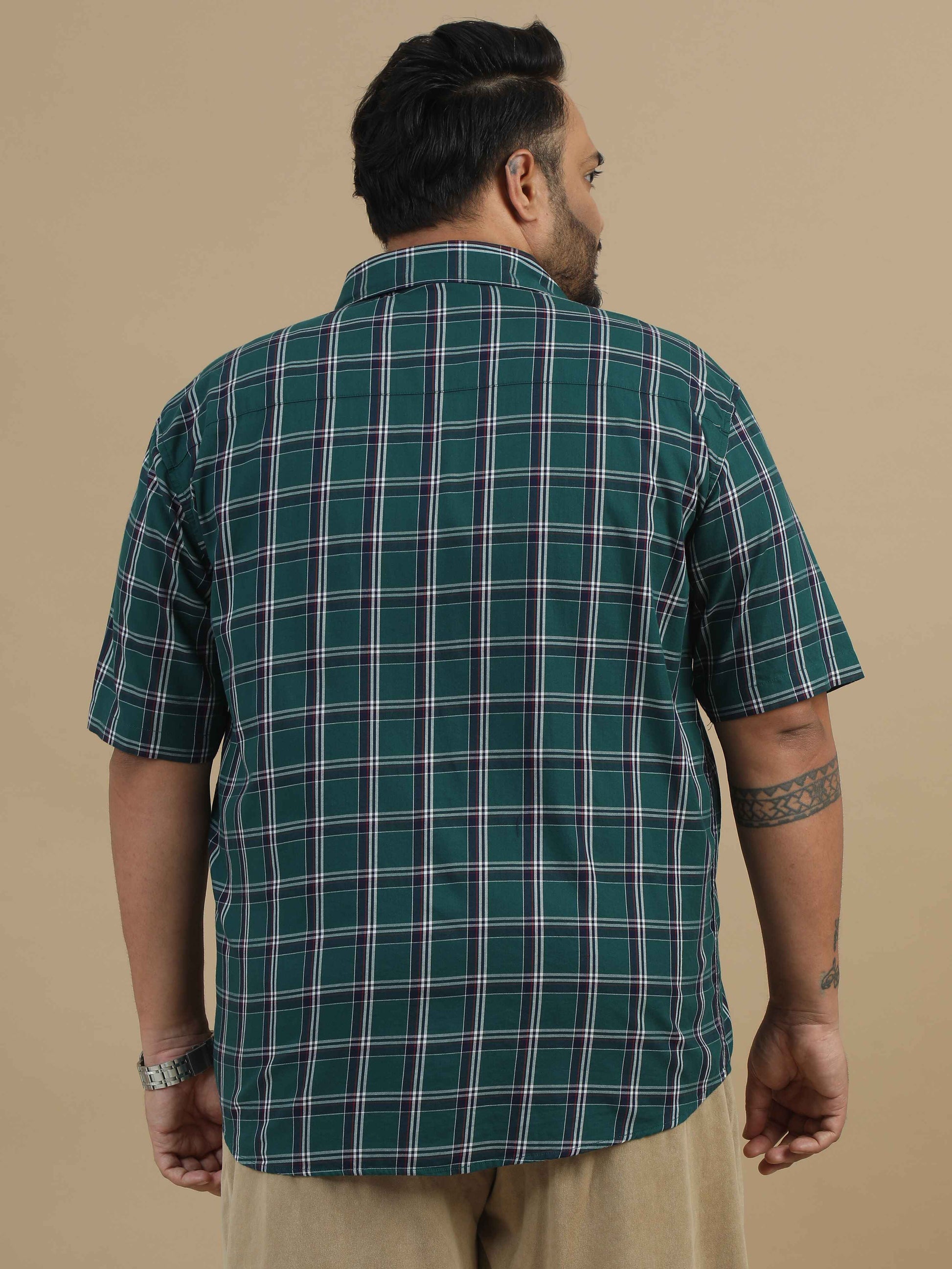 Plus Size Blue & White Check Shirt